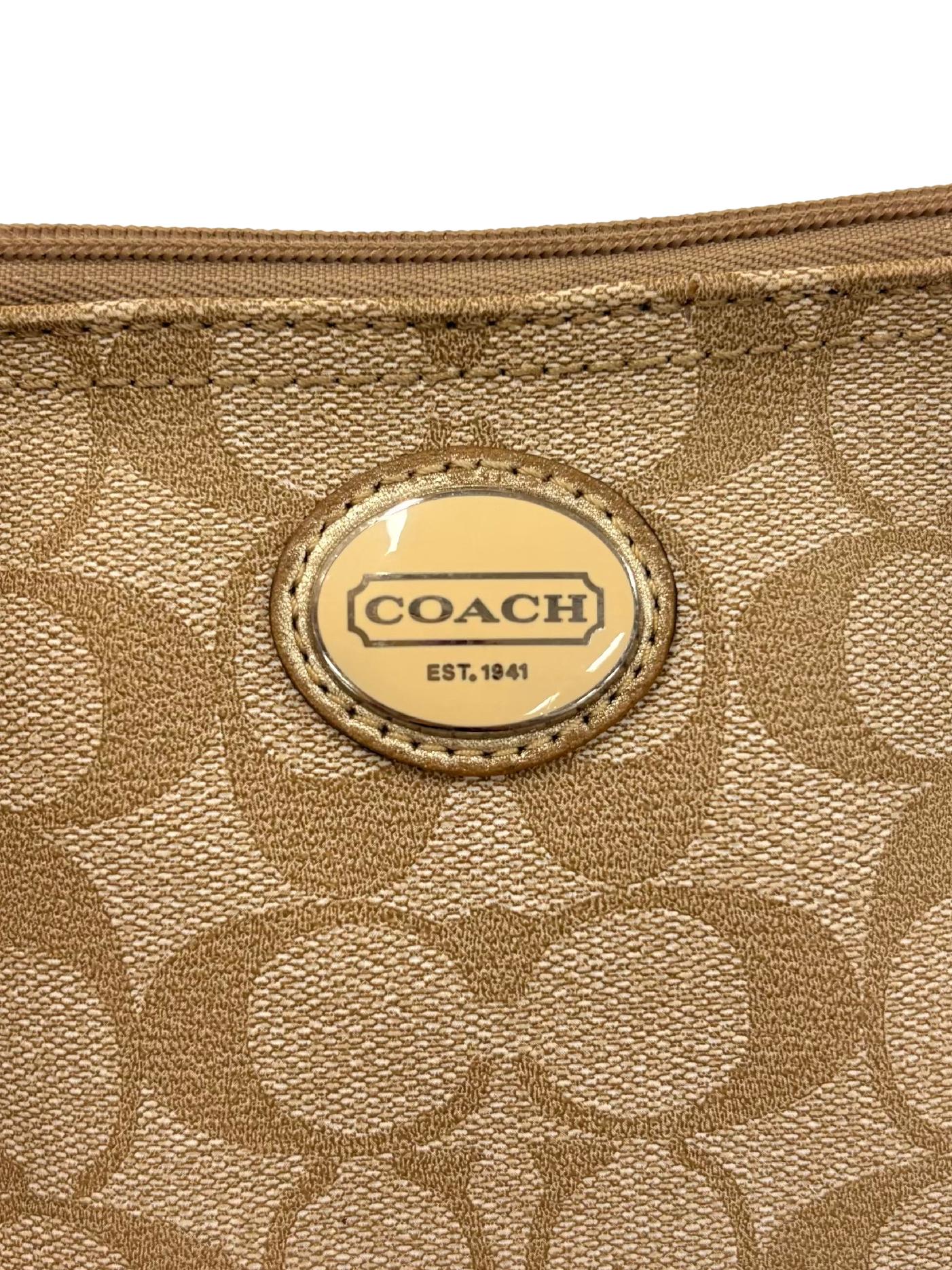 Beige Sufflette Coach Shoulder Bag