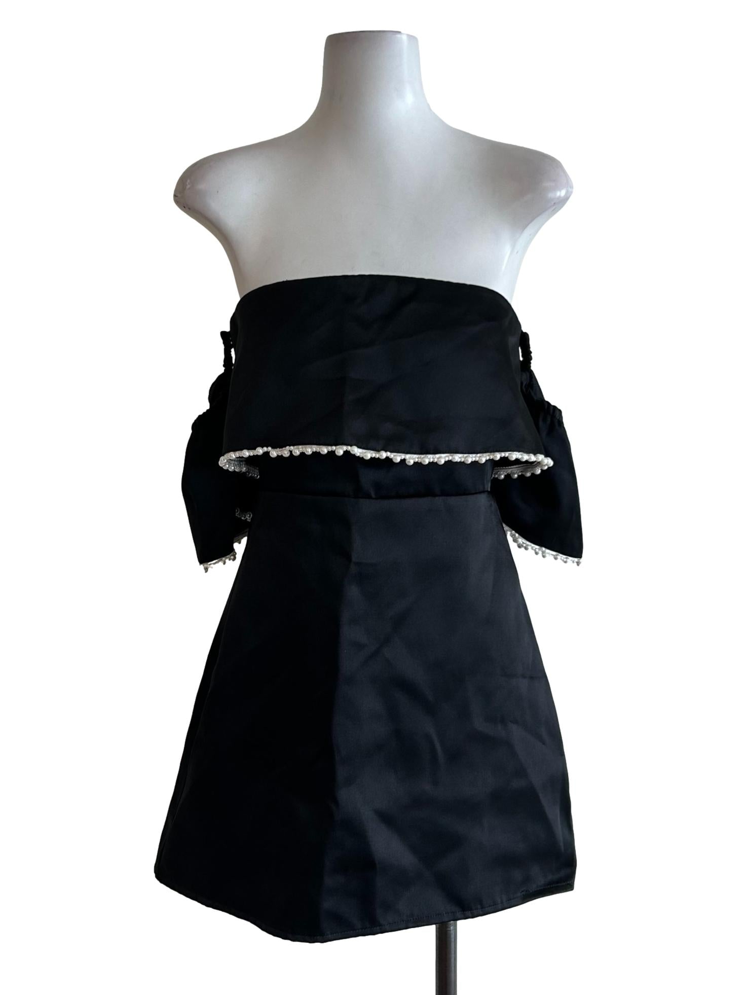 Black Satin Romper