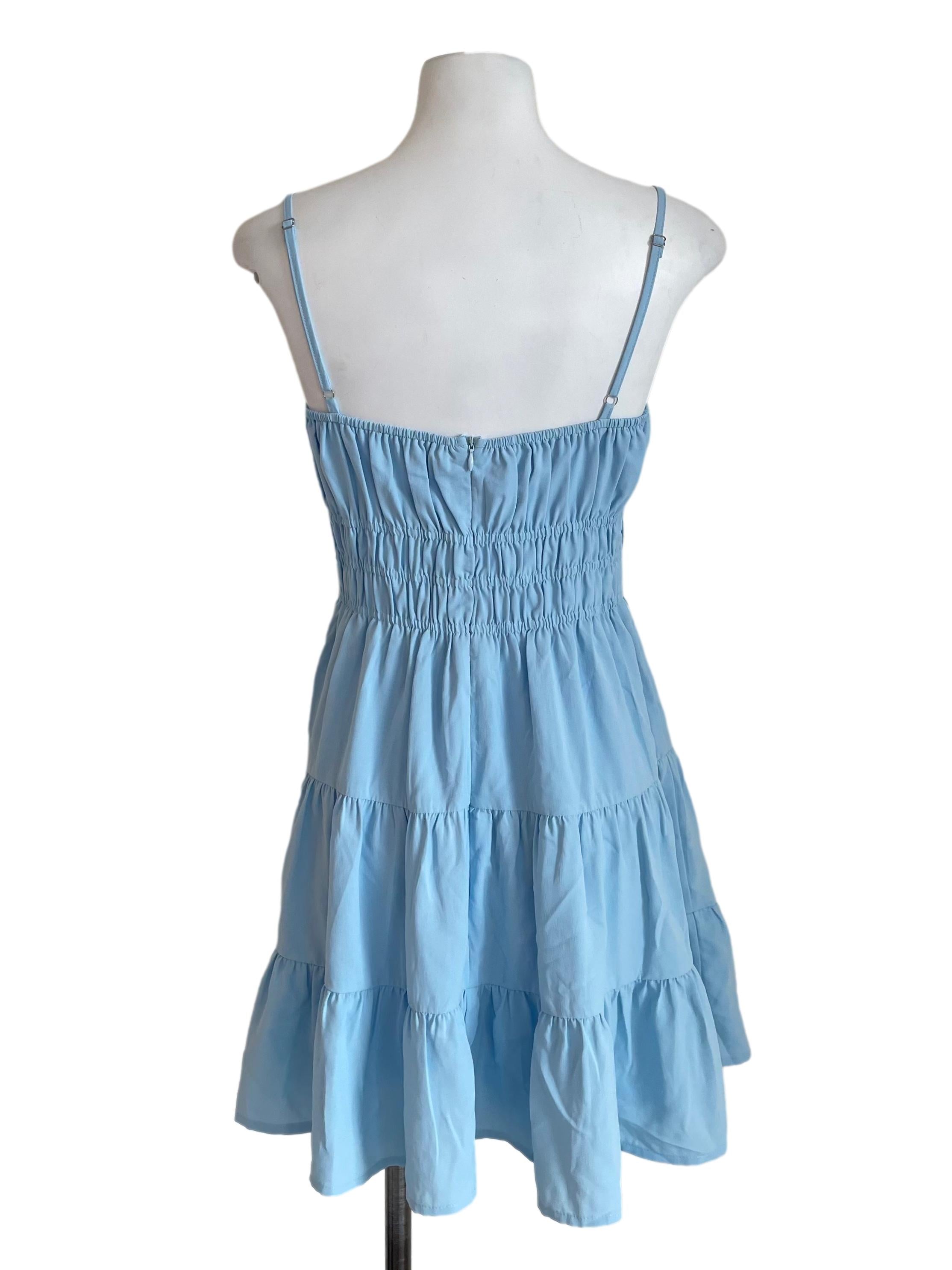 Baby Blue Tiered Petite Cami Dress