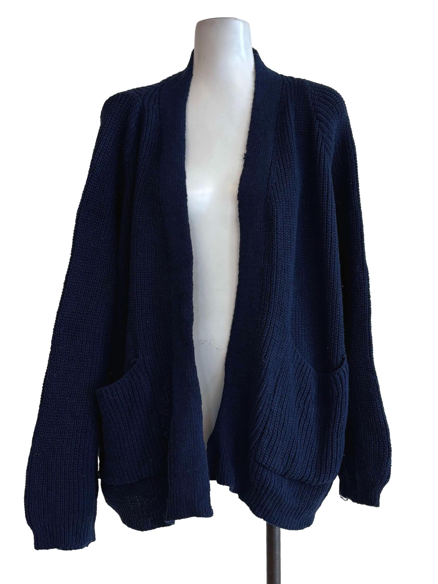 Navy Blue Knitted Cardigan