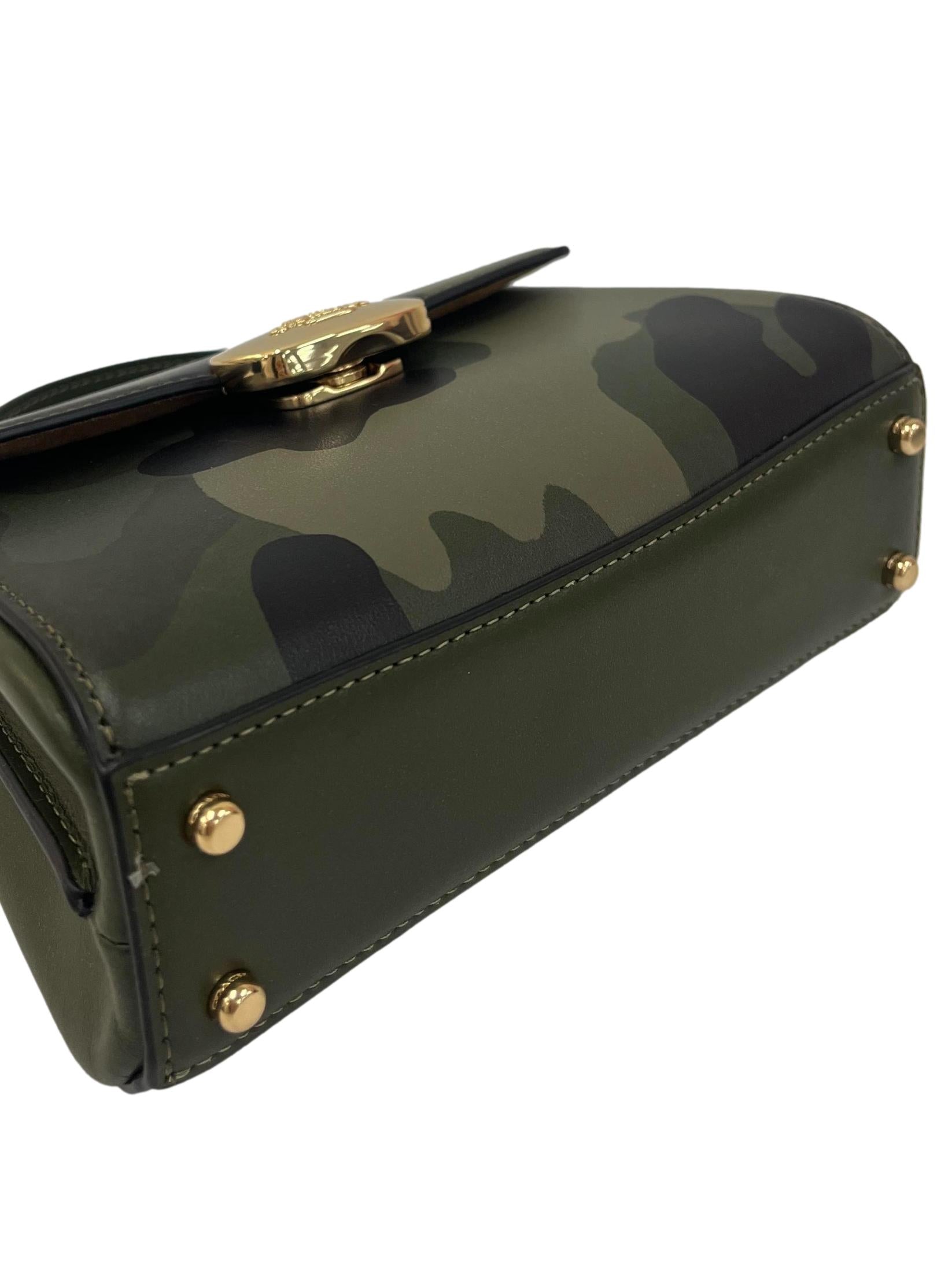 Dark Cypress Green Camouflage Print Eliza Mini Top Handle Bag