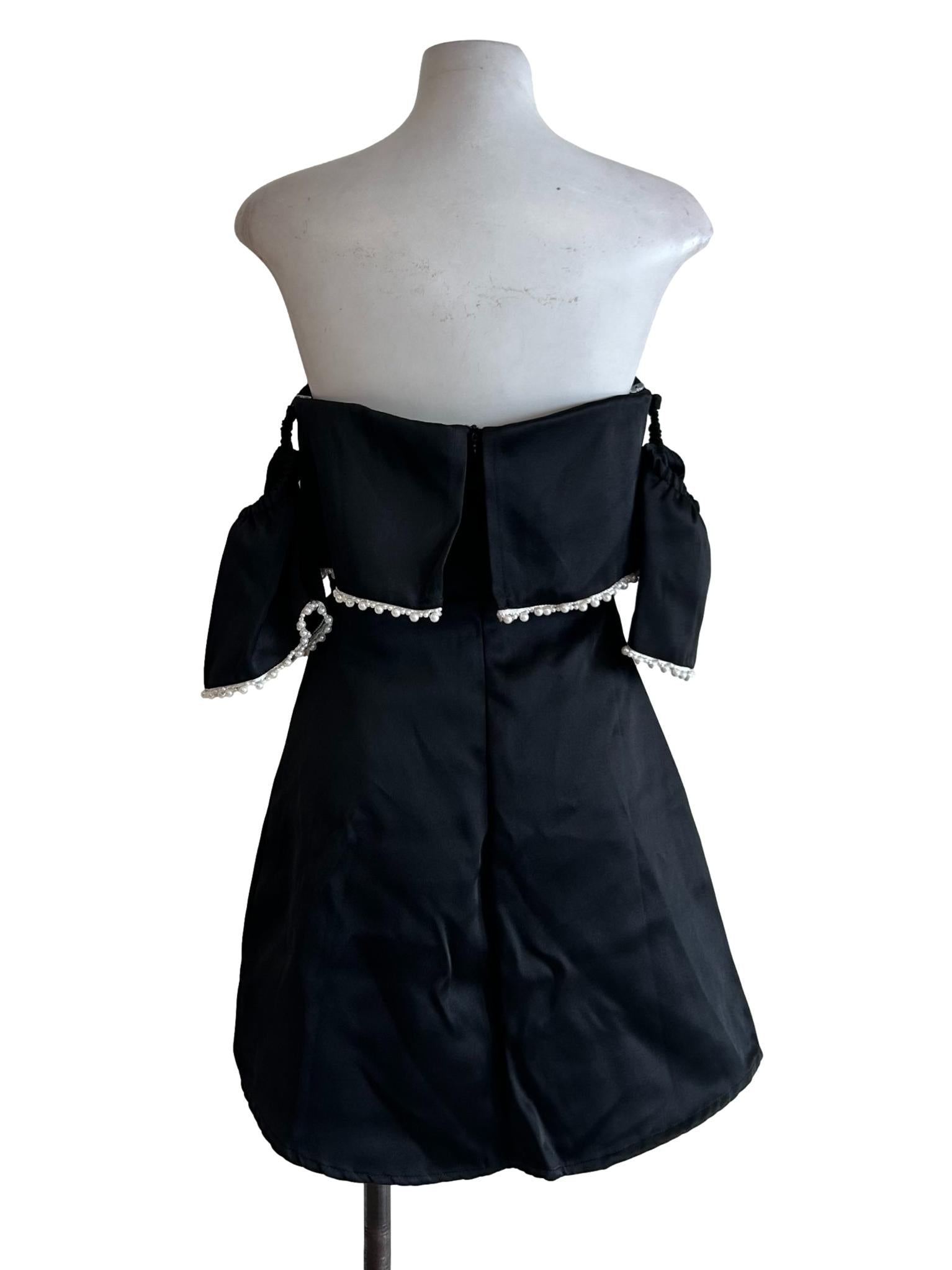 Black Satin Romper