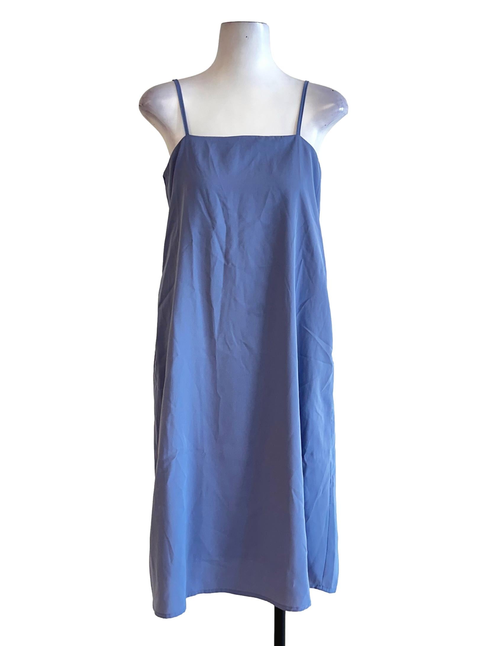 Light Blue Chiffon Plain Dress TTR