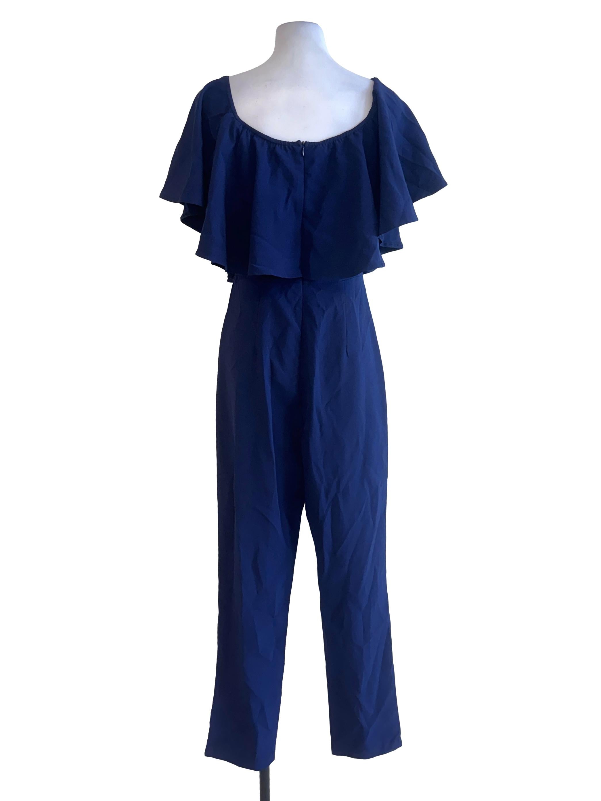 Navy Blue Ruffled Jumpsuits