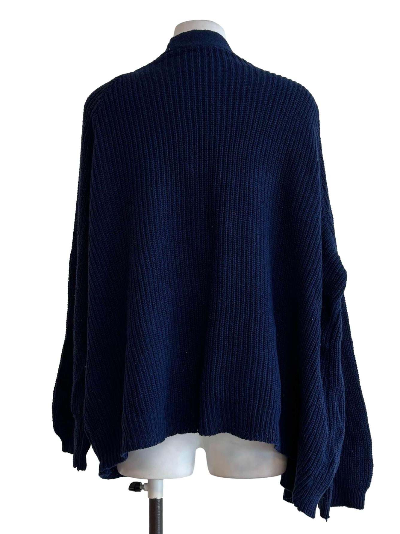 Navy Blue Knitted Cardigan