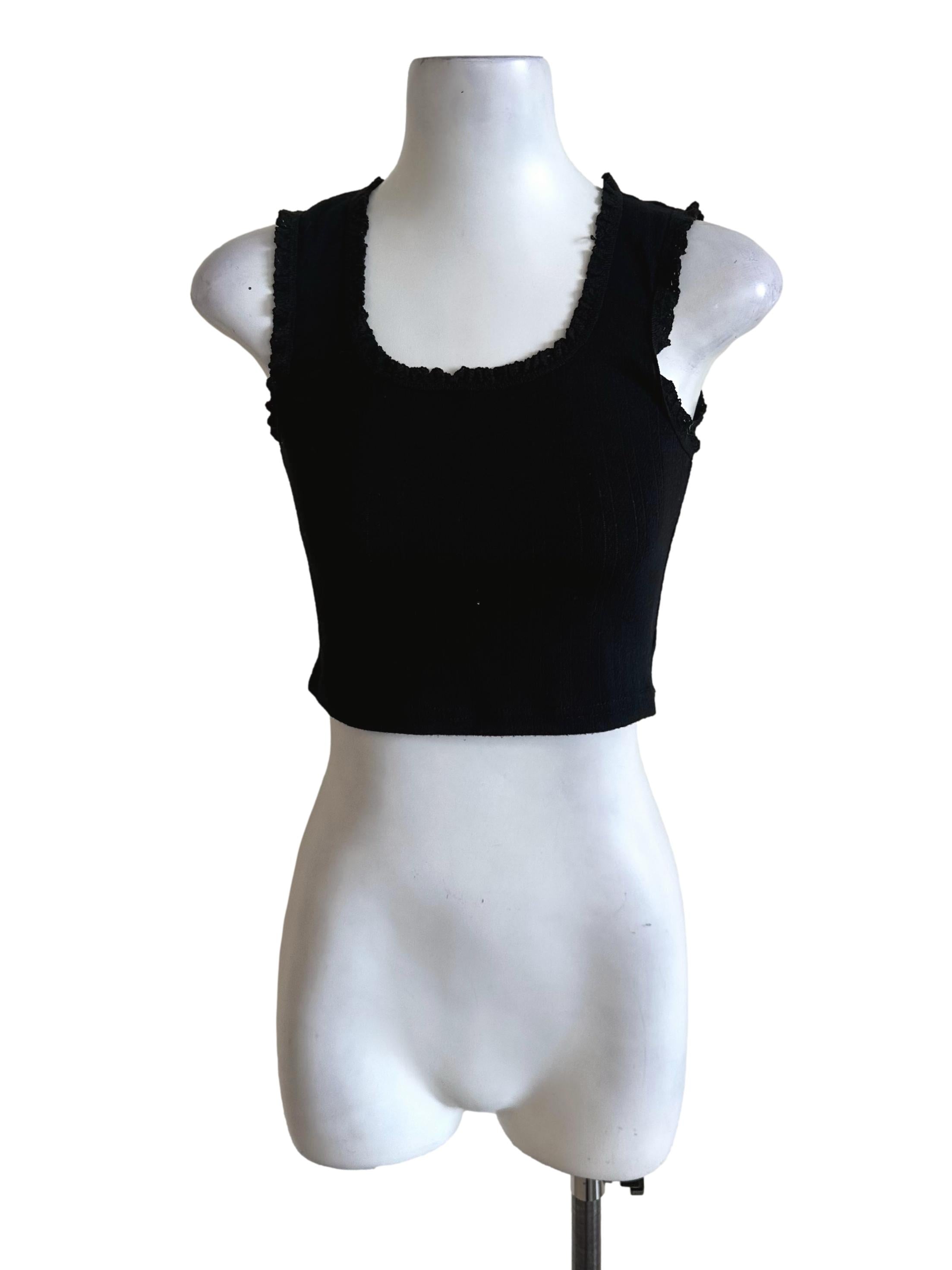 Onyx Black Lace Border Top TTR