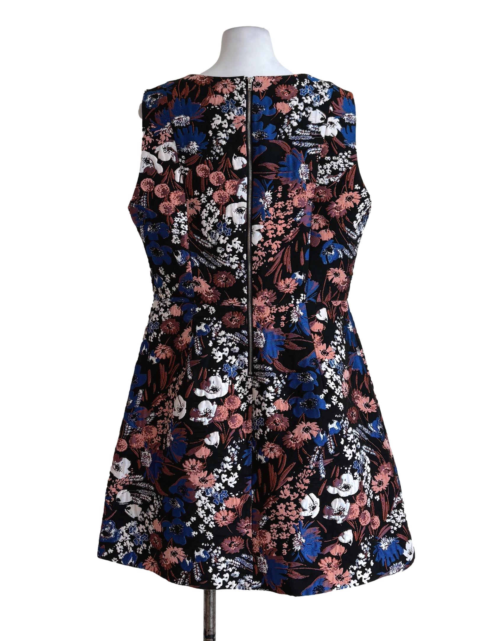 Black Floral Brocade Dress