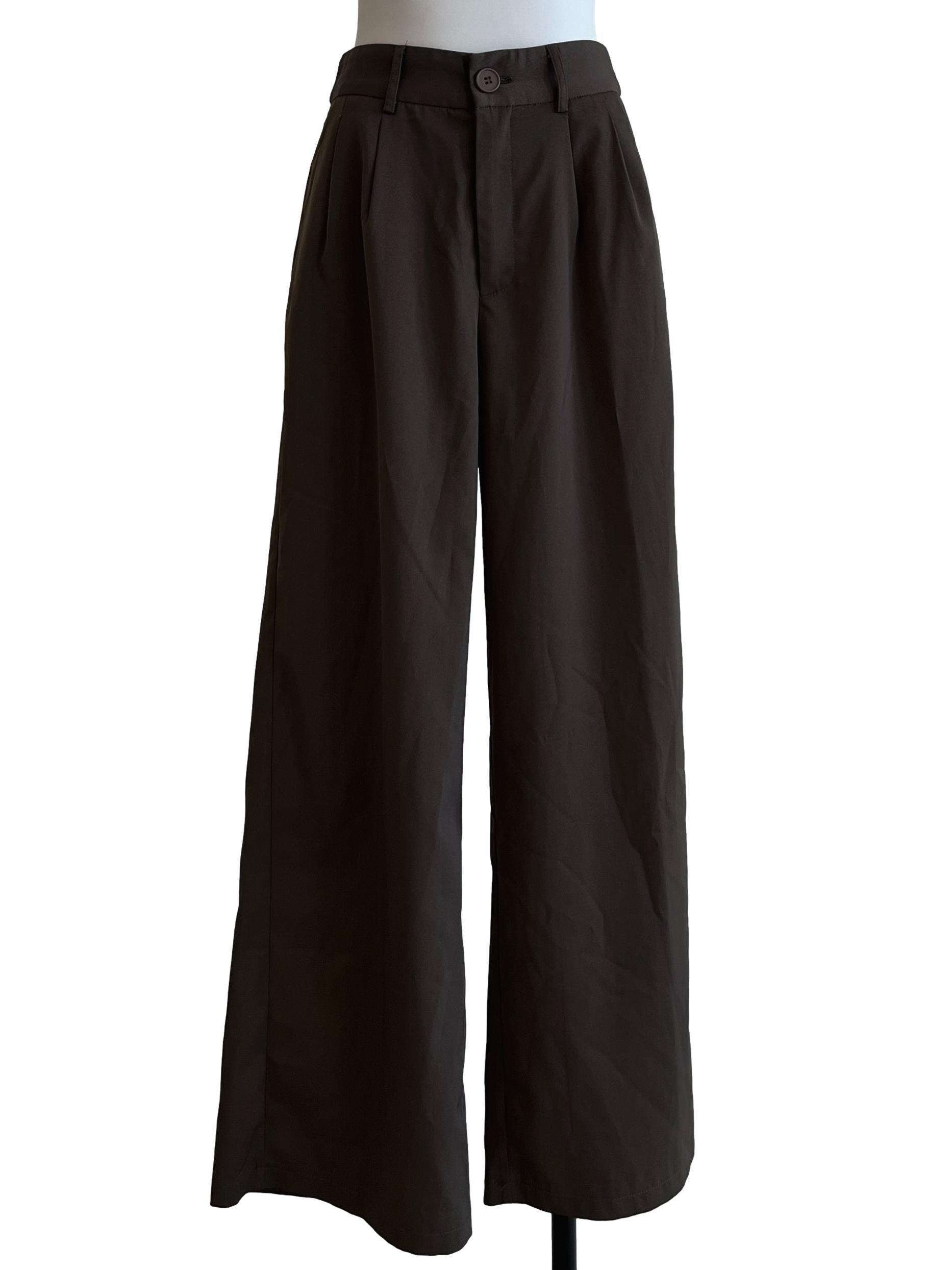 Coffee Brown Straight Leg Pants