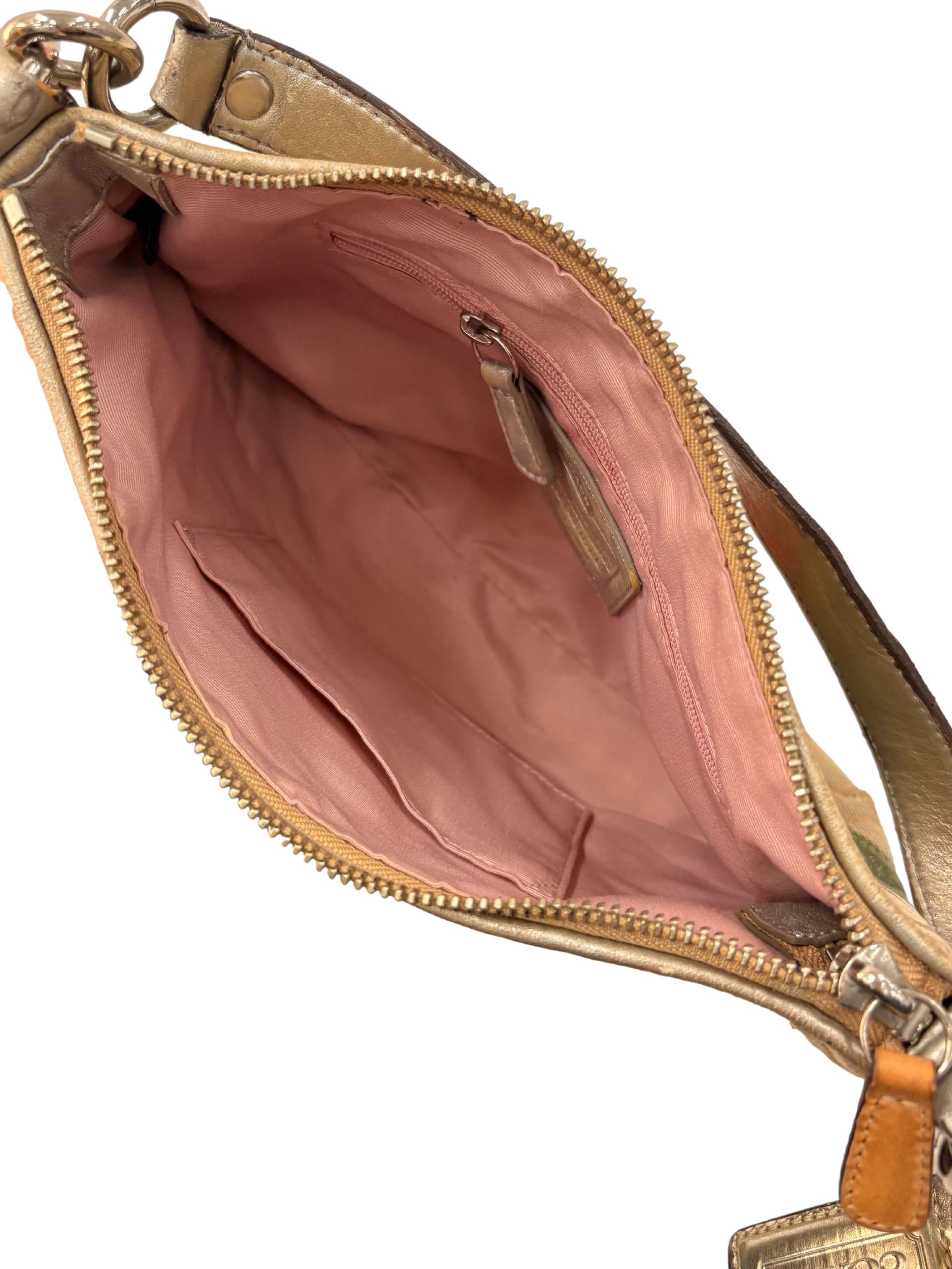 Beige Multicolour Patchwork Shoulder Bag
