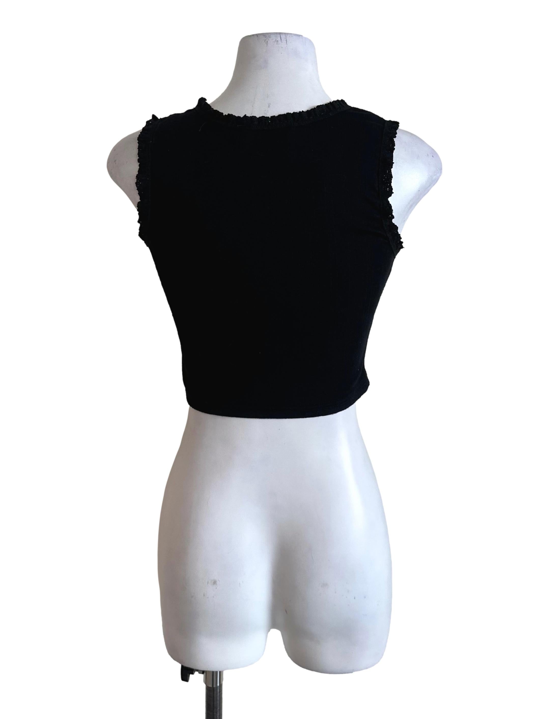 Onyx Black Lace Border Top TTR