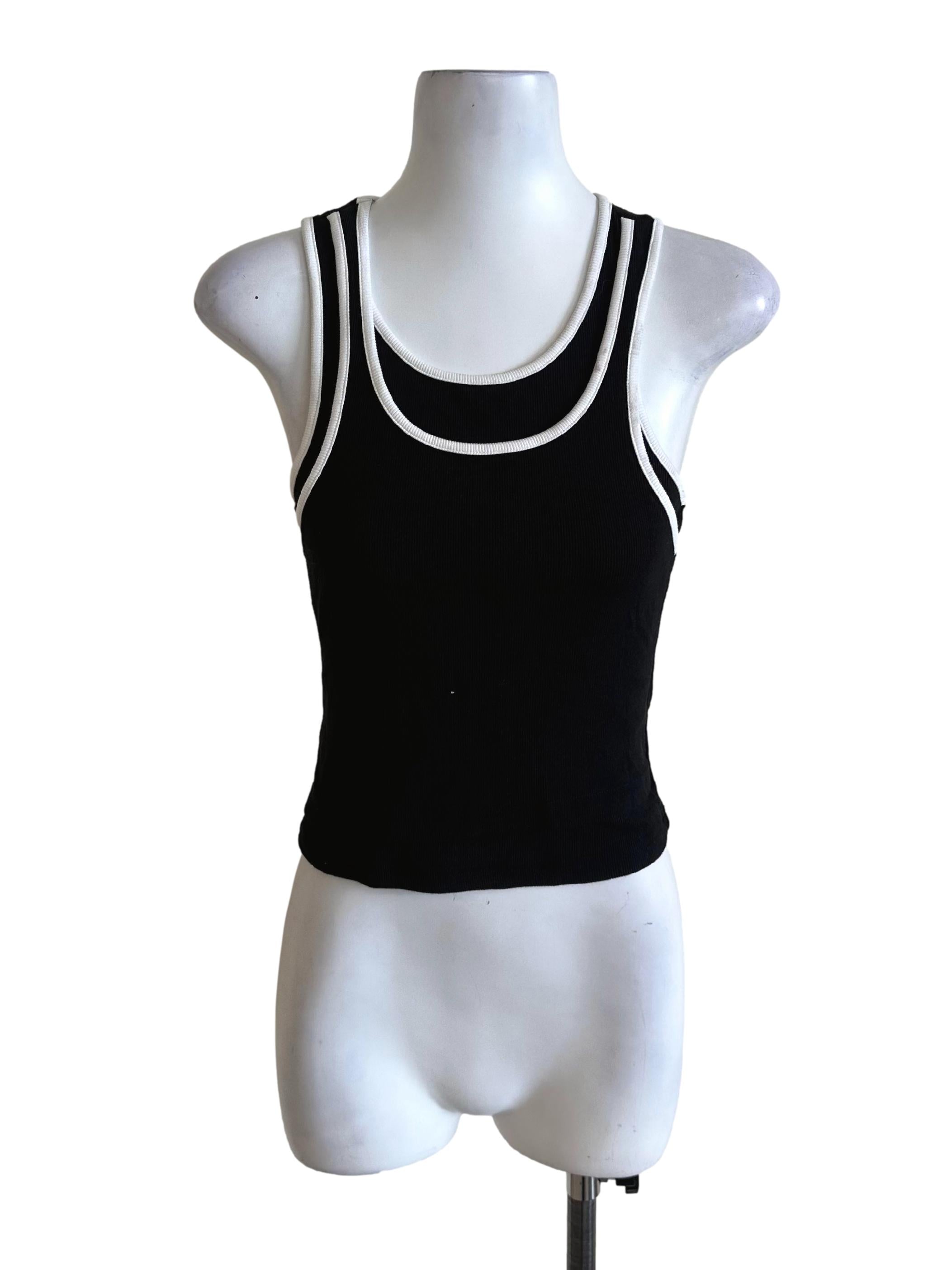 Black White Line Tank Top TTR