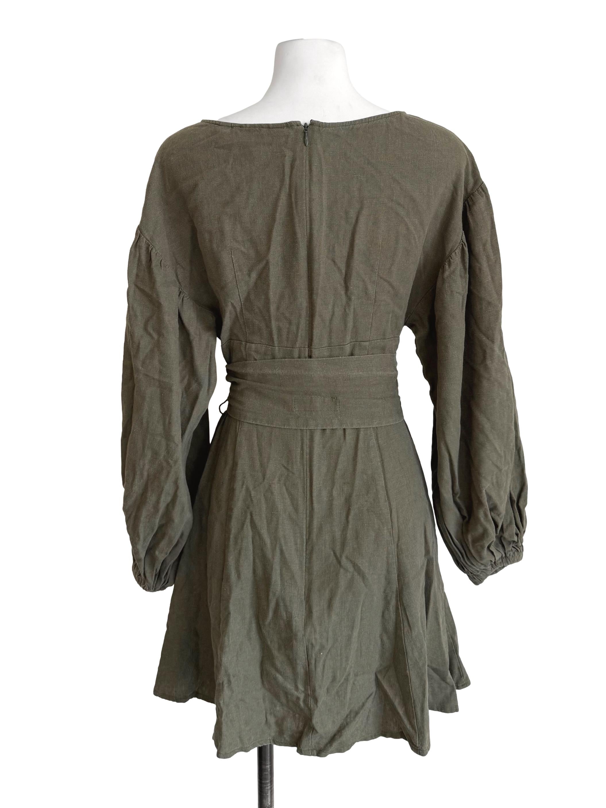 Light Crocodile Peasant A-Line Dress