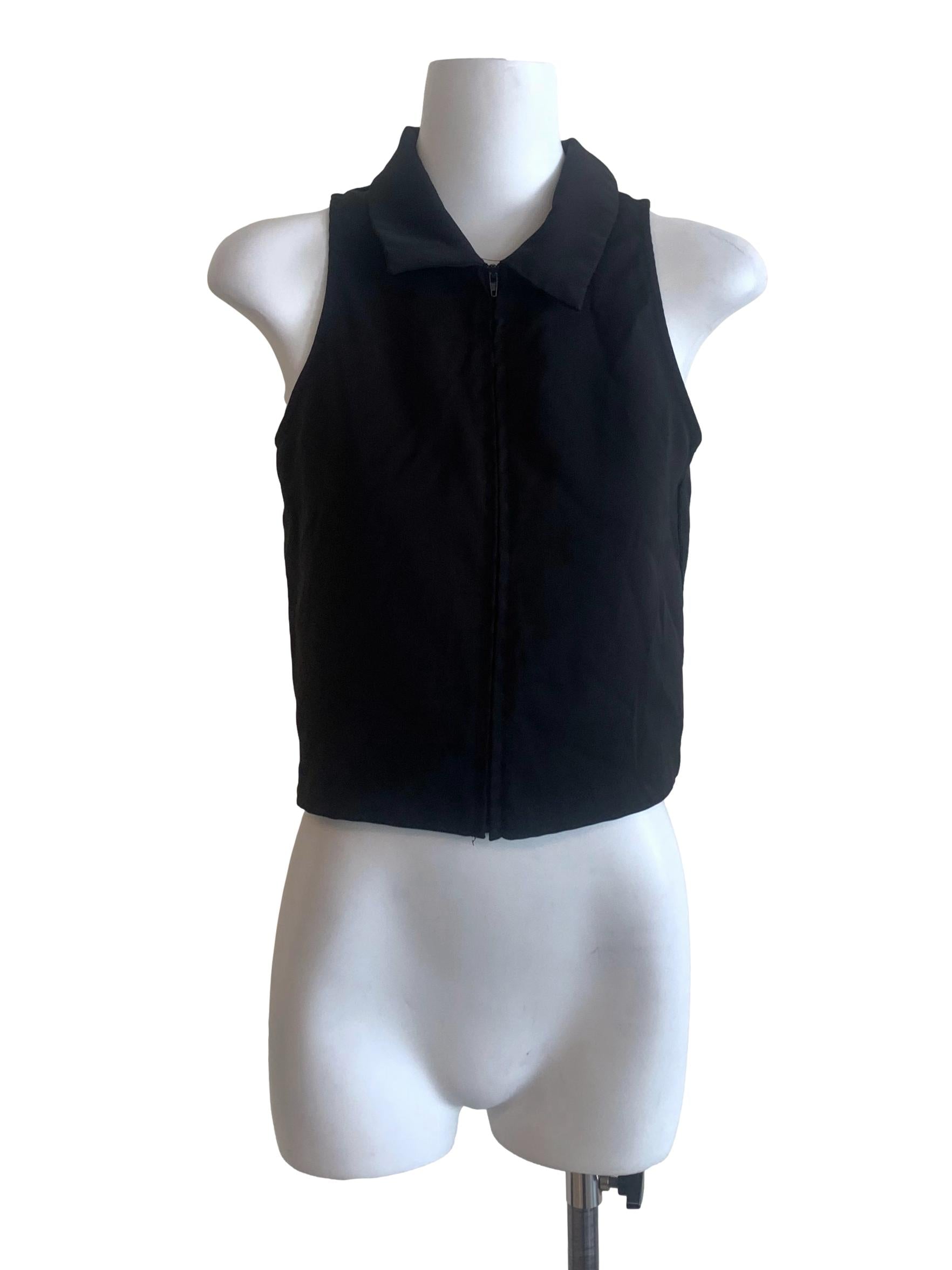 Black Collared Tank Top