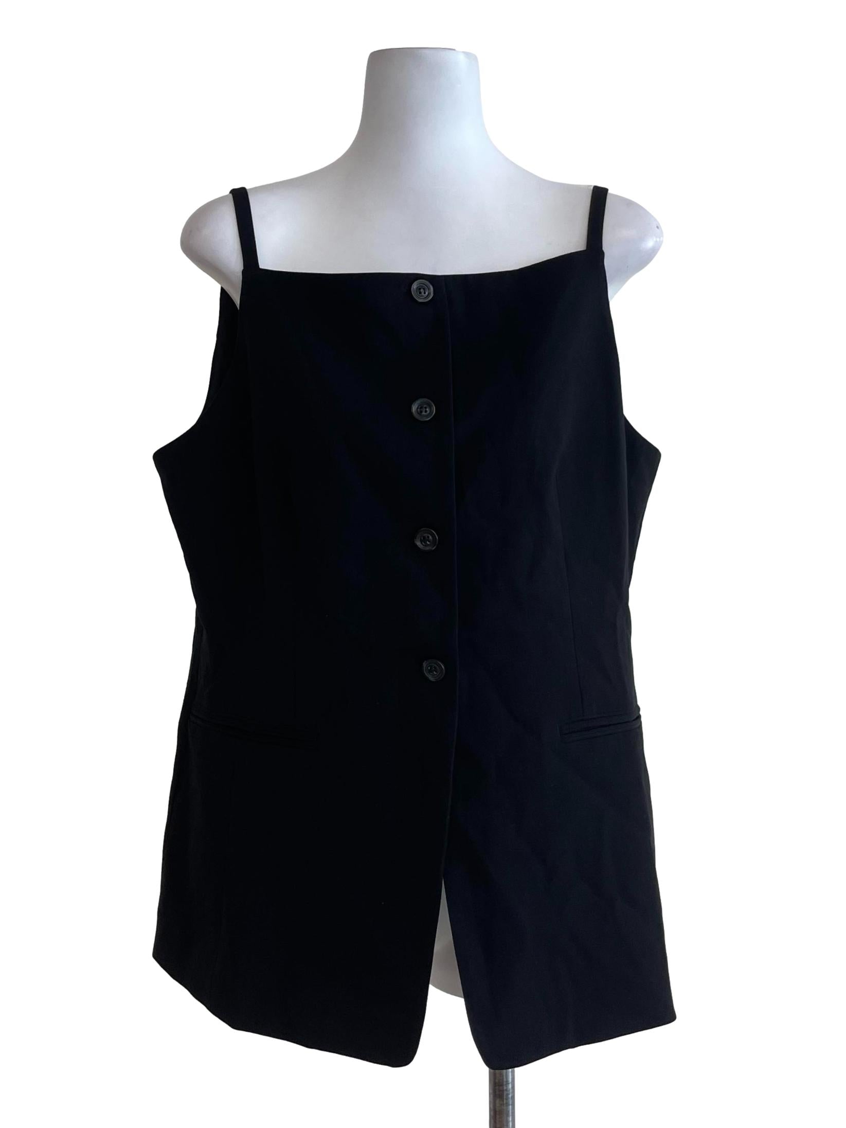 Black Fashion Vest With Strap