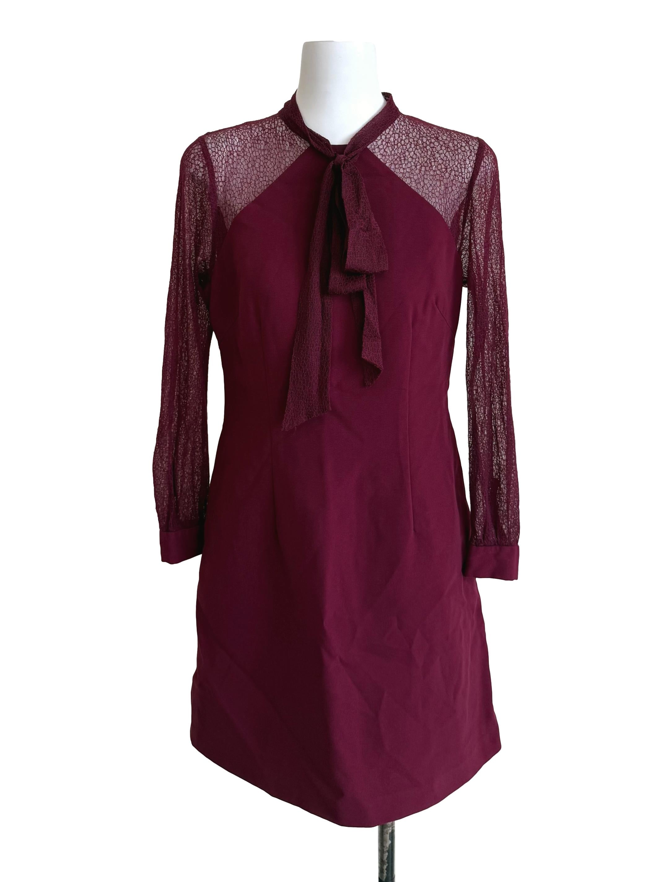 Mulberry Tie Neck Slip Dress