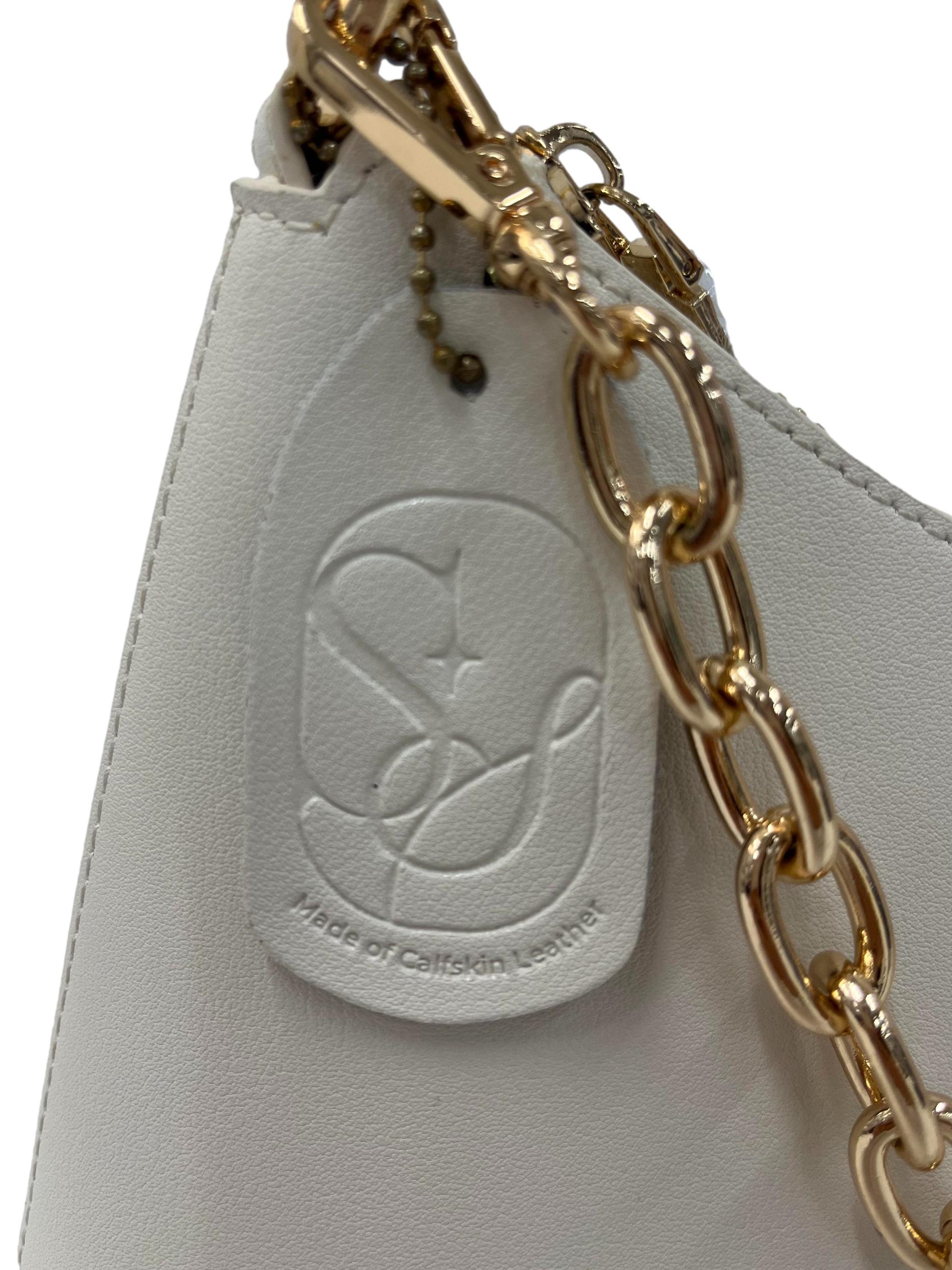 White Cheyenne Chain Rounded Shoulder Bag