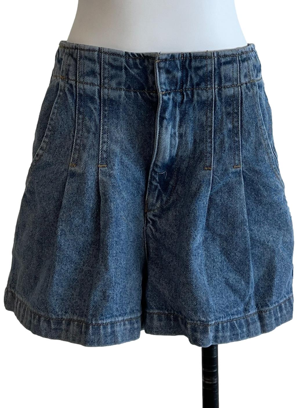Stone Blue Denim Shorts