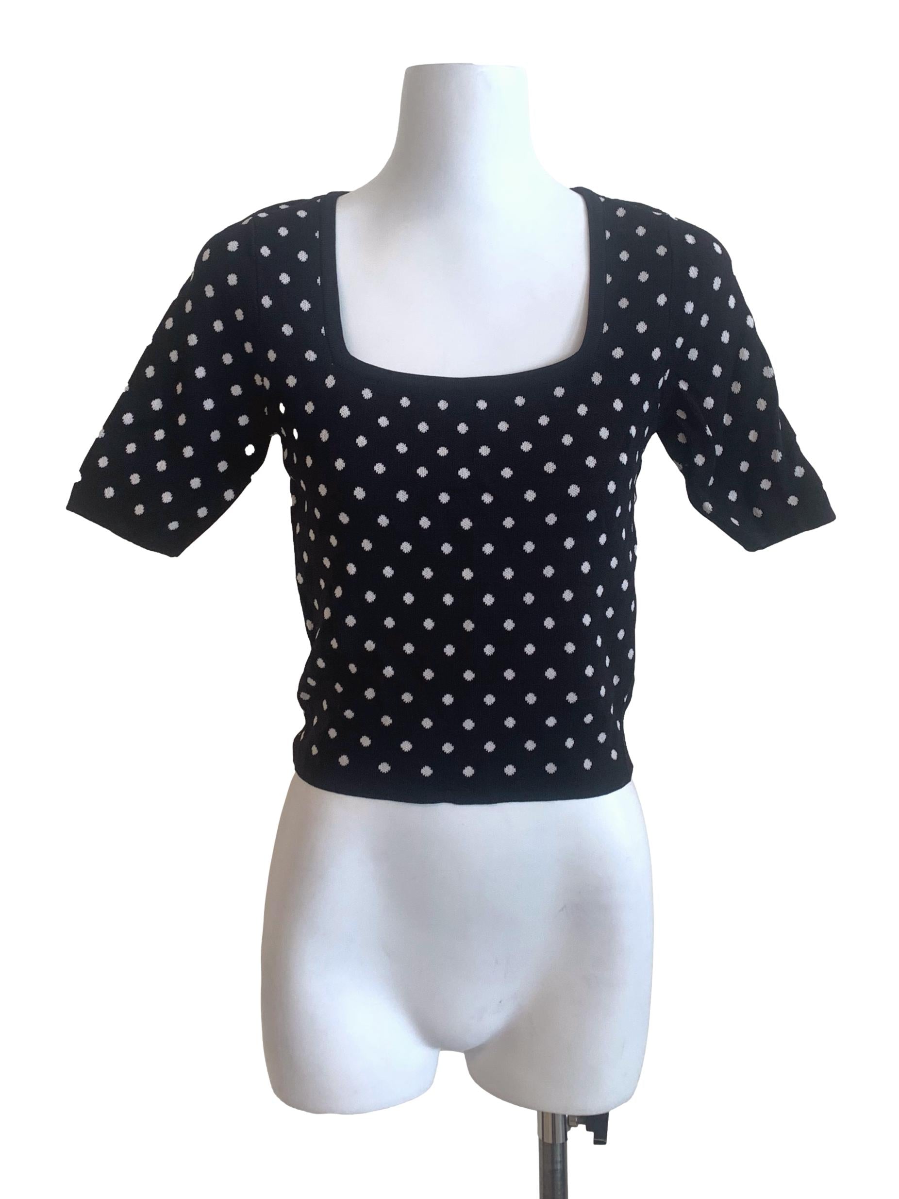 Black Polka Dot Top LB