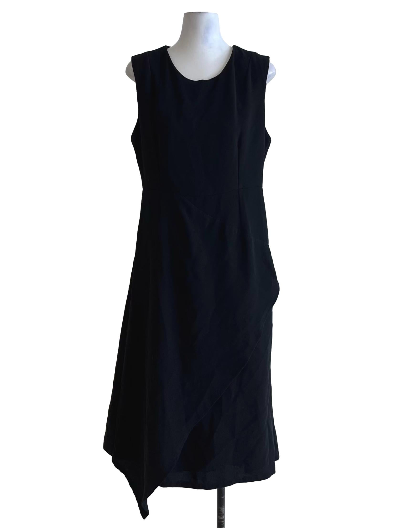 Black Jewel Neckline A-Line Dress
