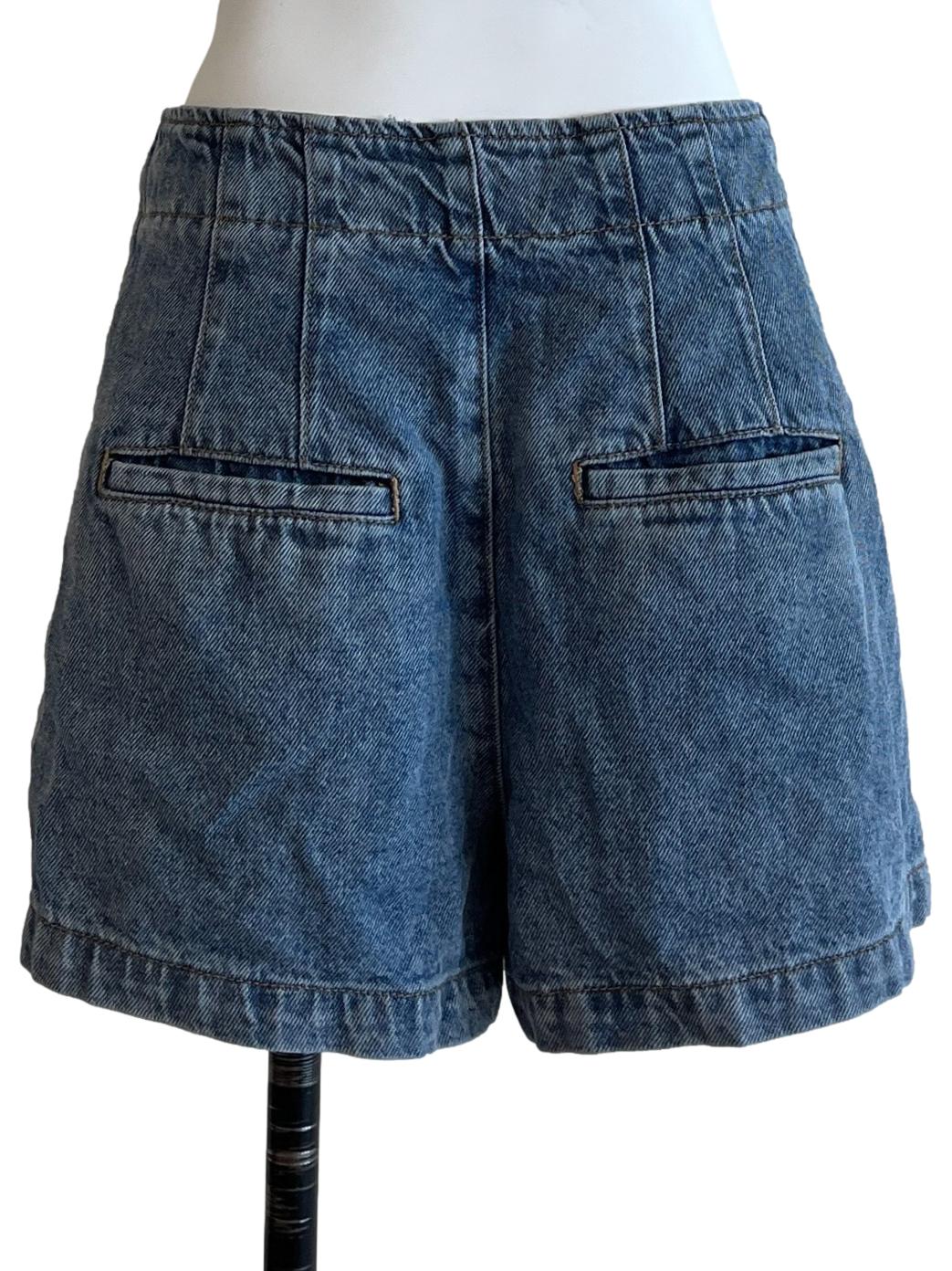 Stone Blue Denim Shorts