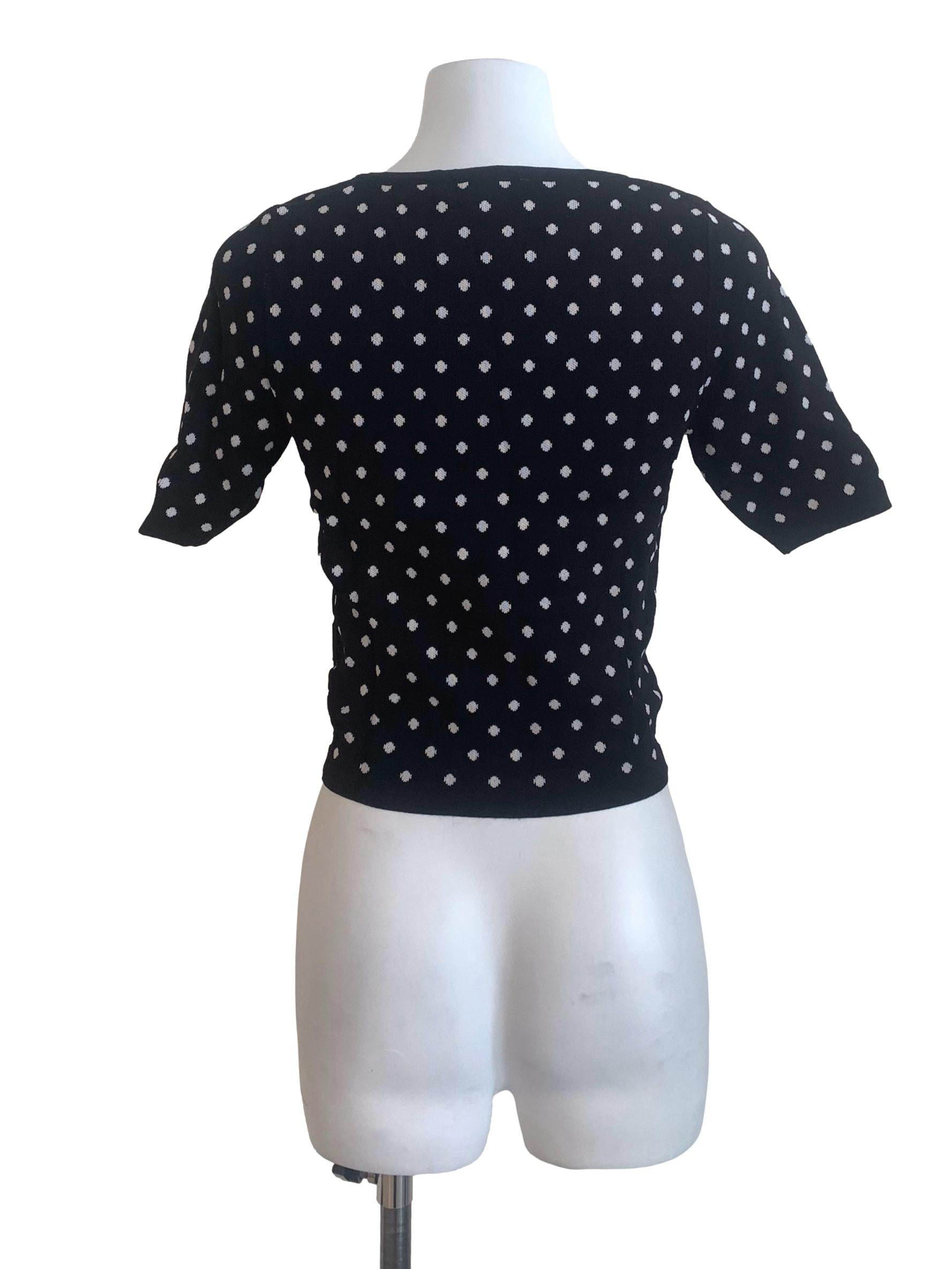 Black Polka Dot Top LB