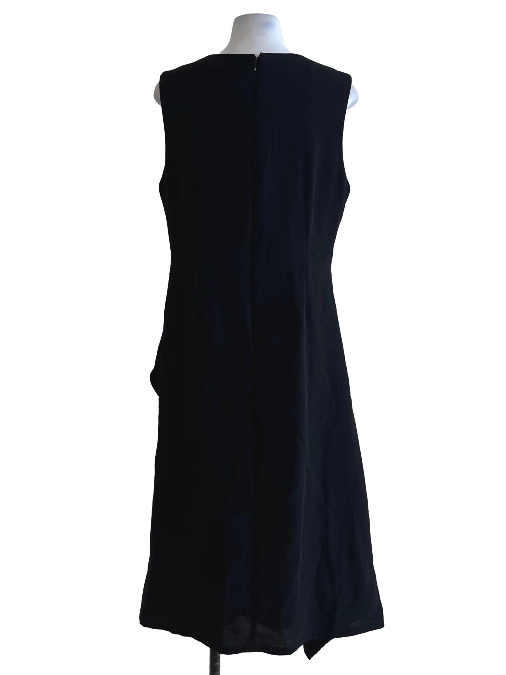 Black Jewel Neckline A-Line Dress