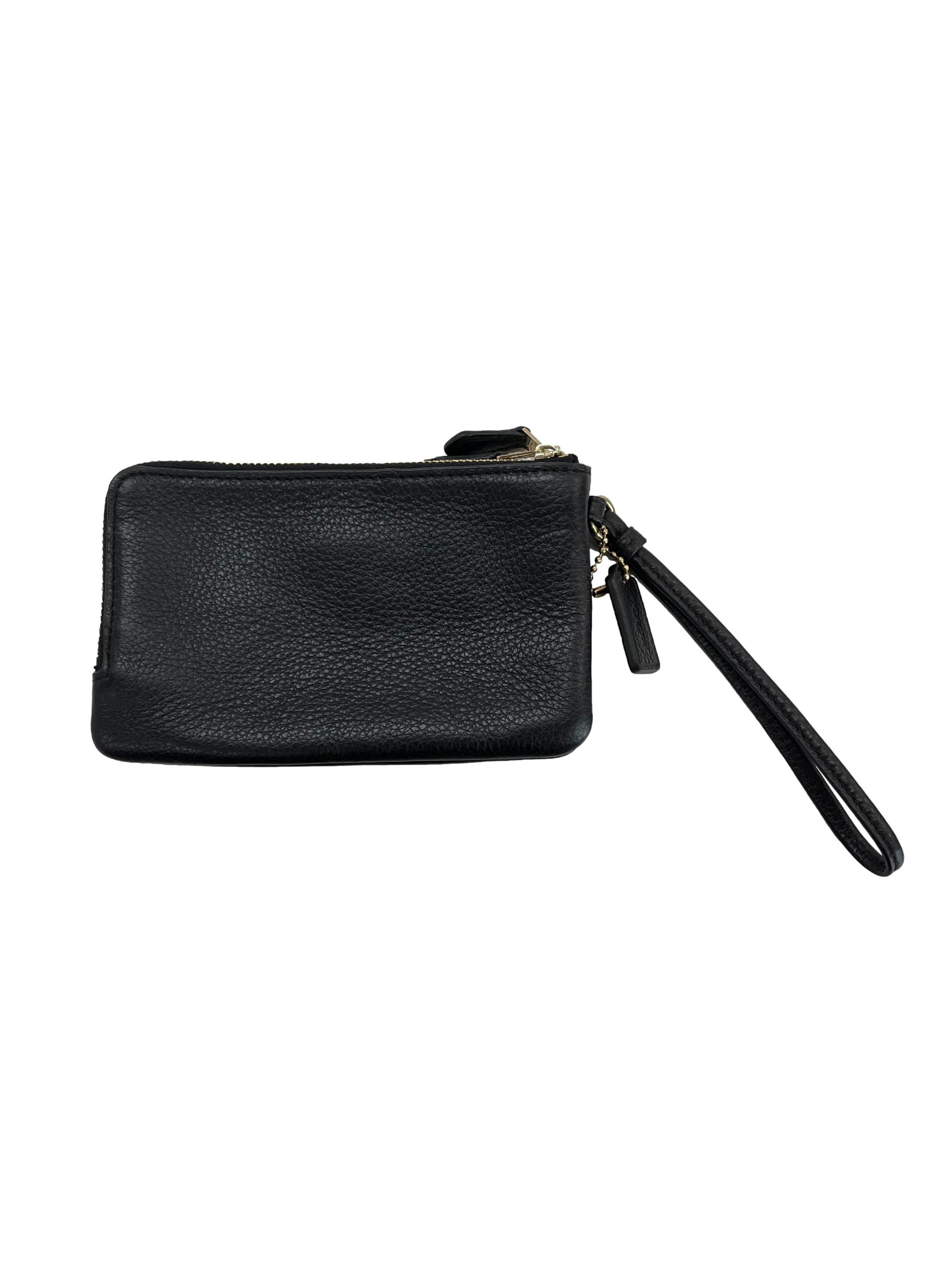 Black Double Corner Zip Wristlet