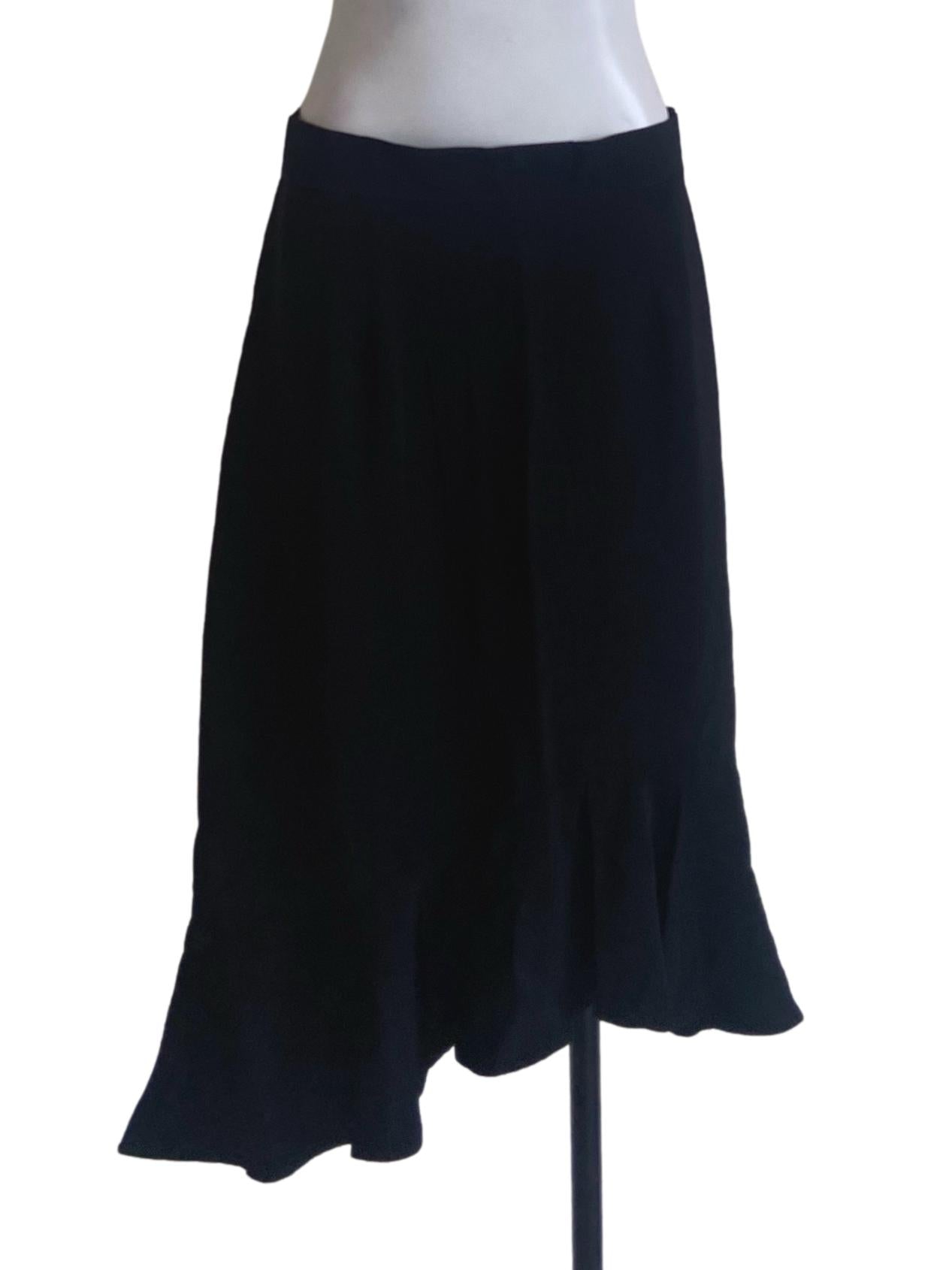 Black Pegged Asymmetric Skirts