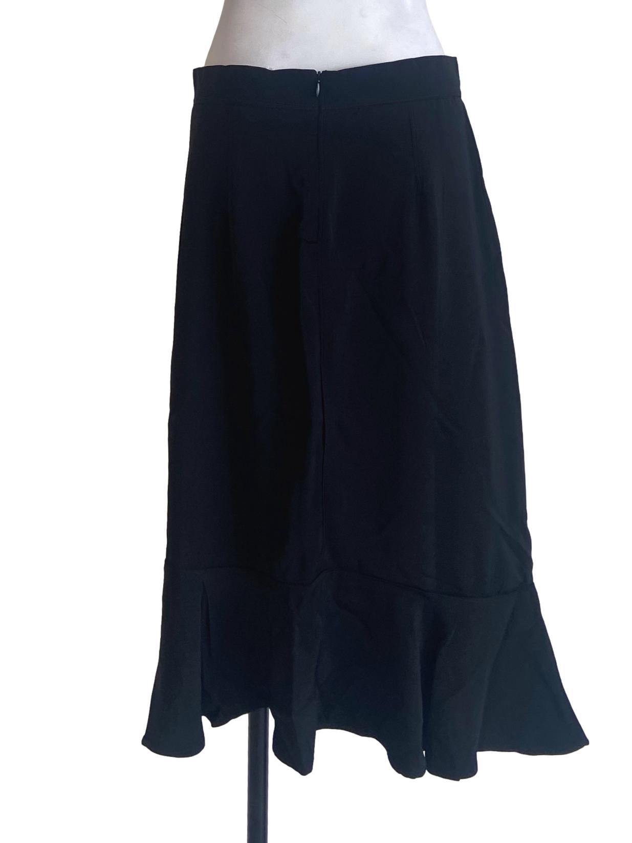 Black Pegged Asymmetric Skirts