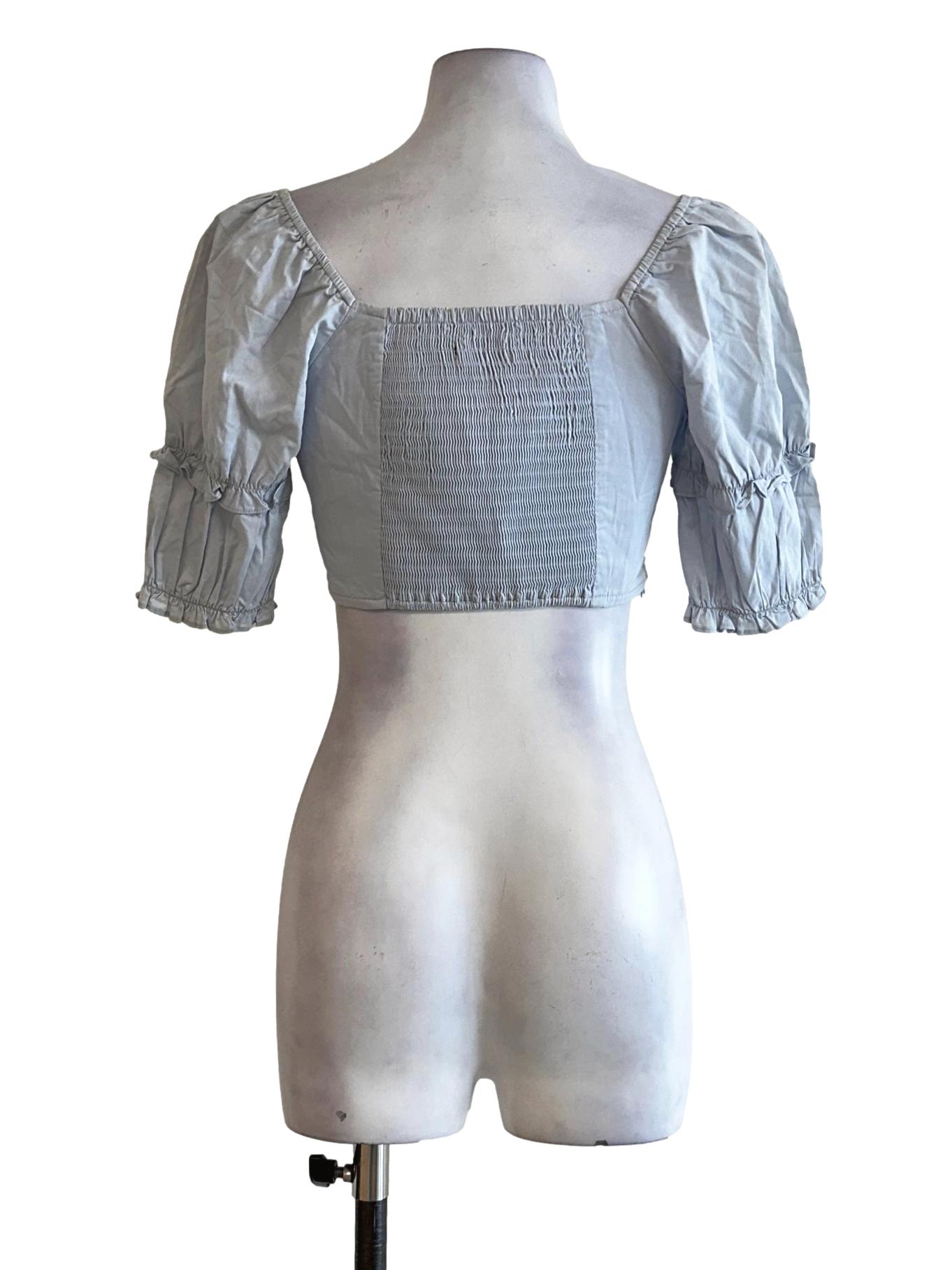 Light Blue Plain Crop Top