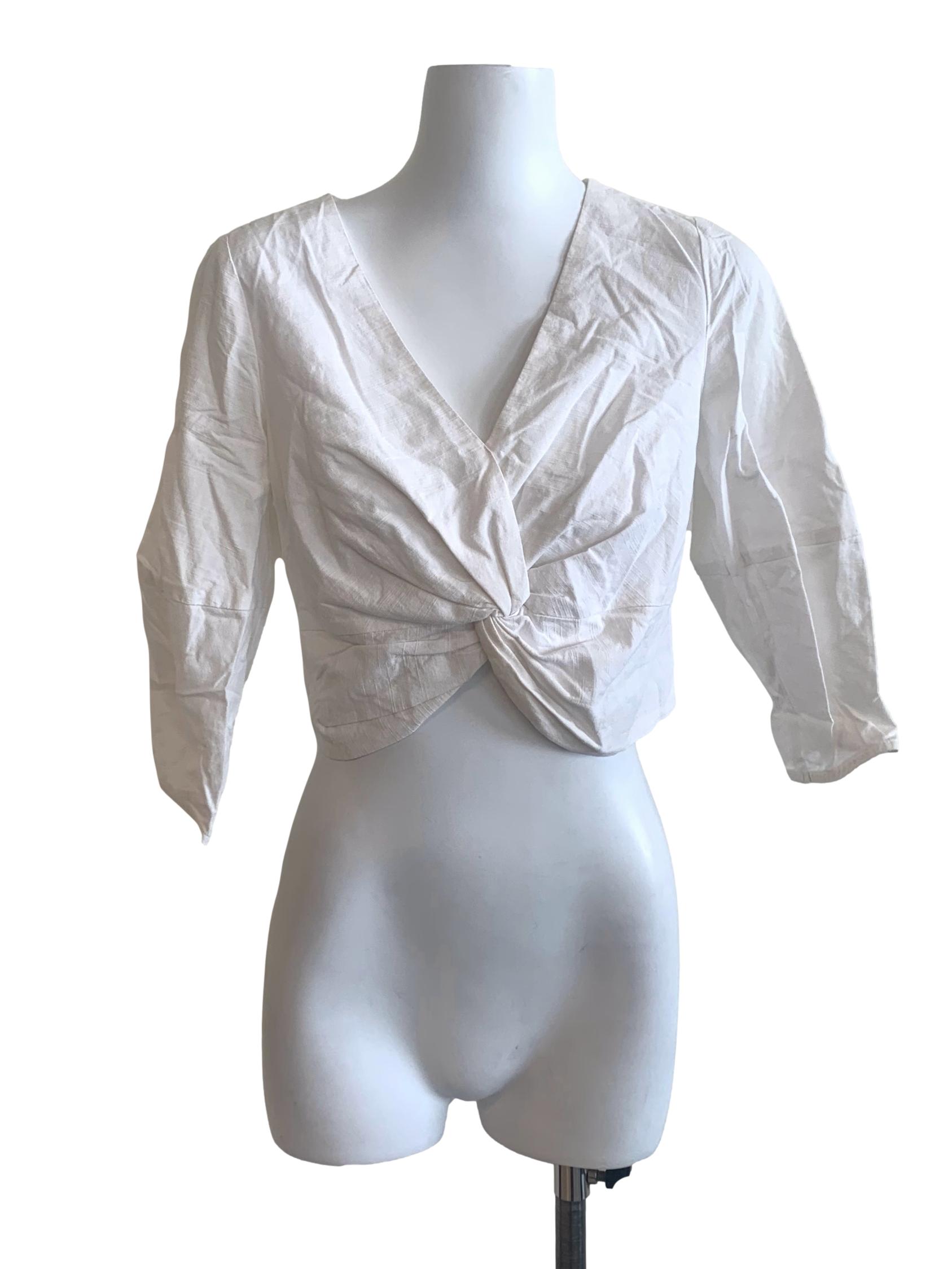 White Leg Of Mutton Sleeve Top LB