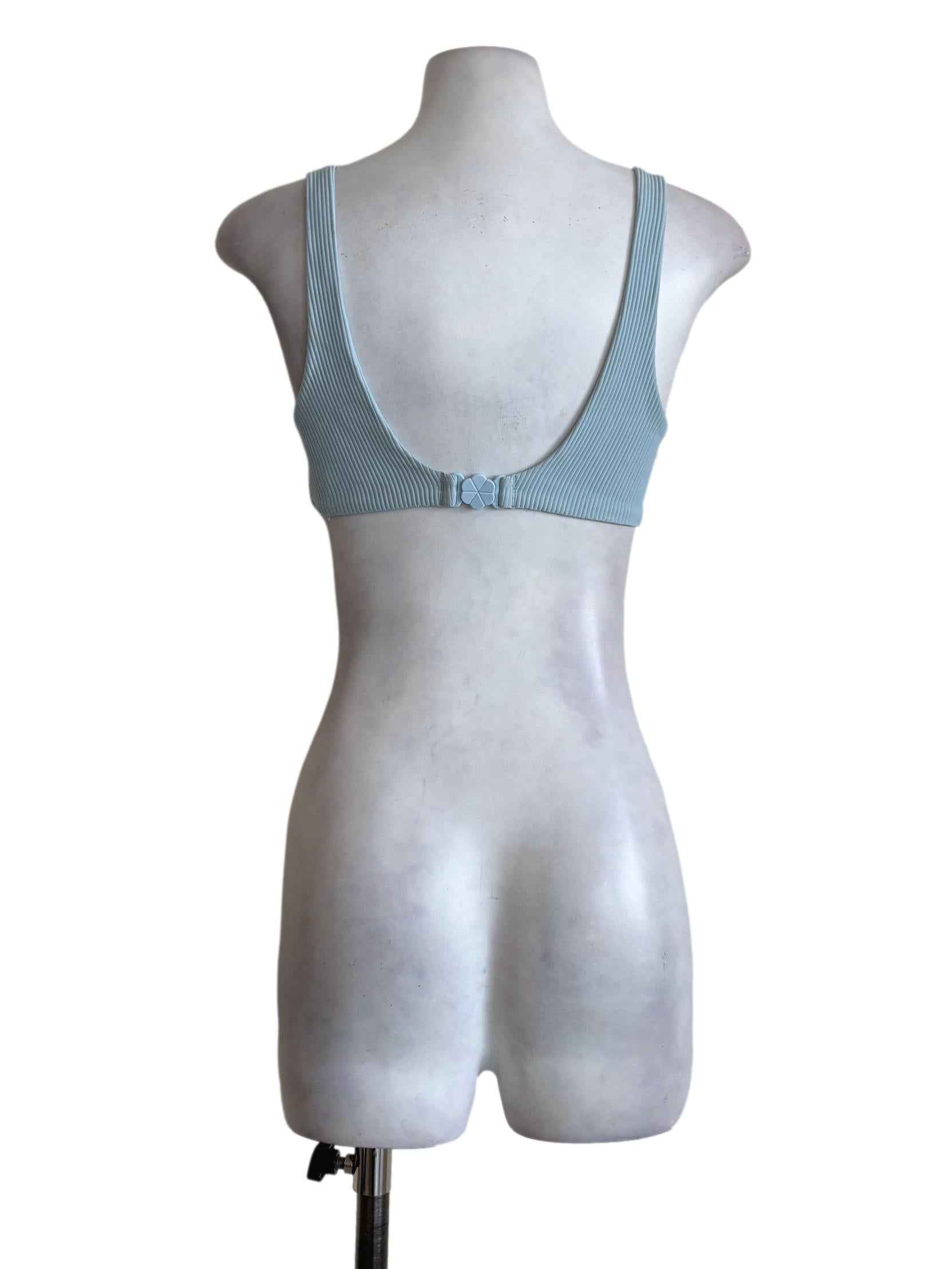 Light Blue Pleated Triangle Bikini