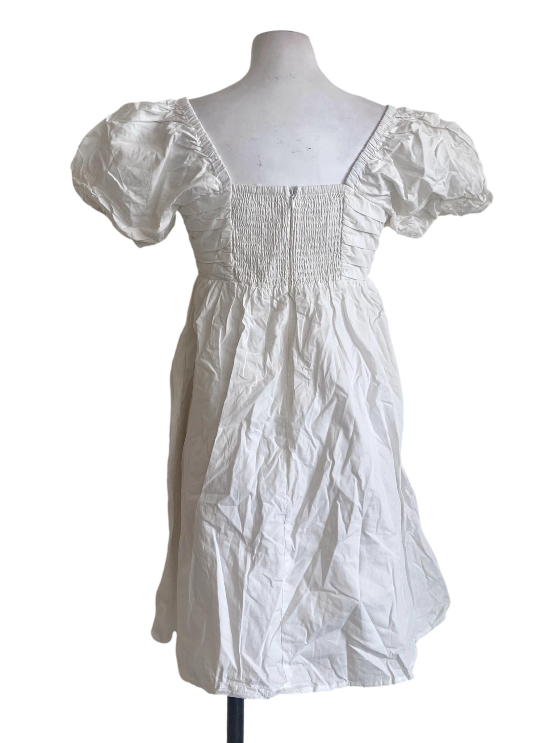 White Square Neck A-Line Dress TCL