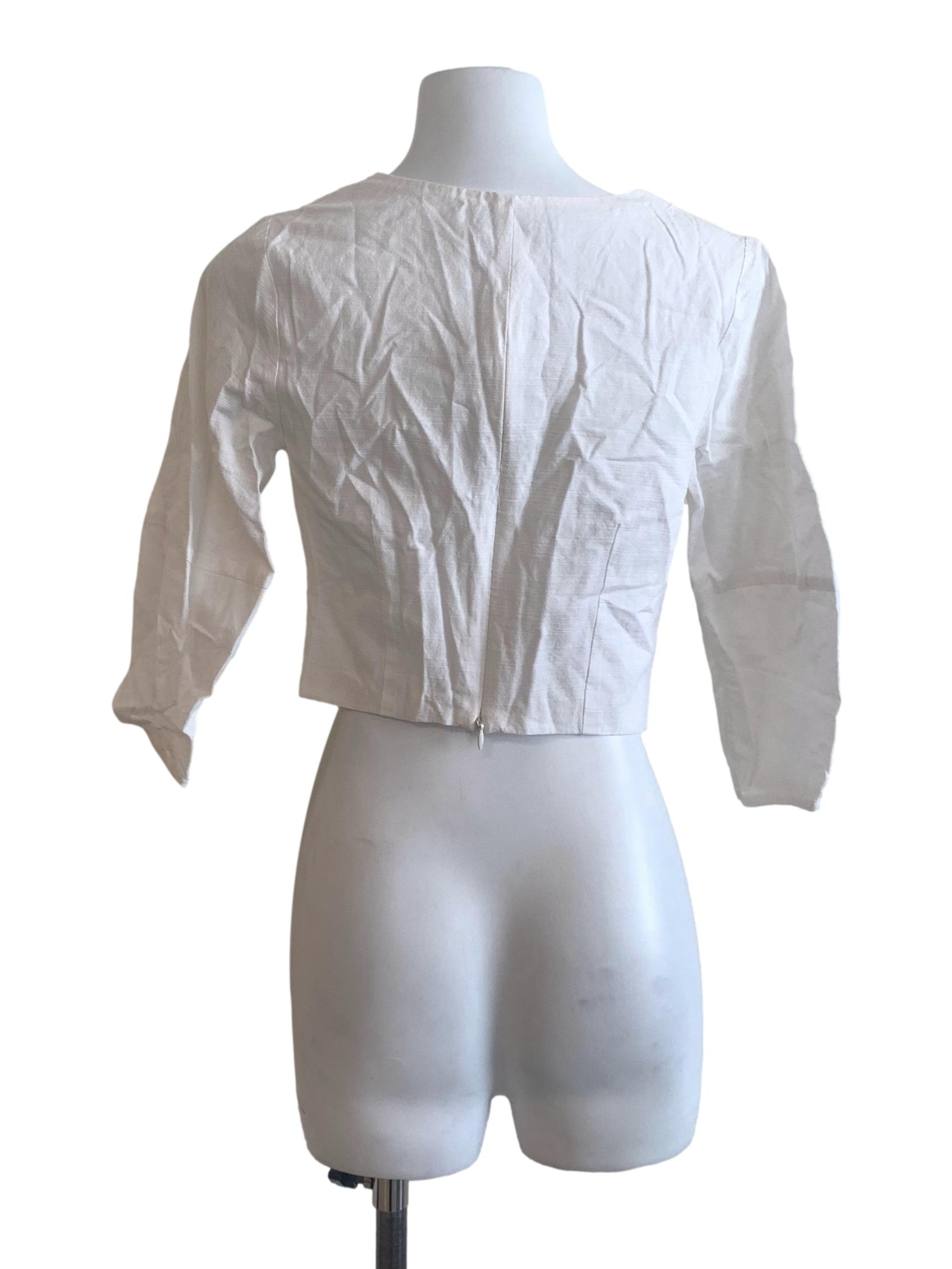 White Leg Of Mutton Sleeve Top LB
