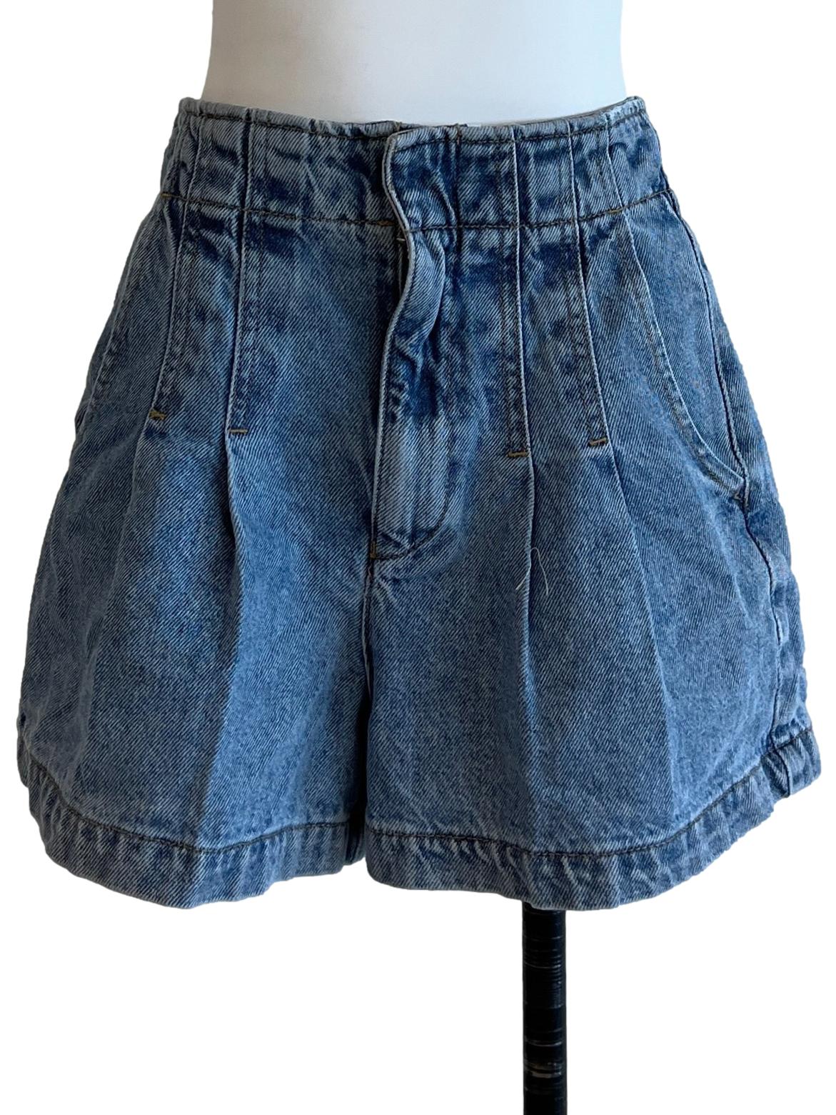 Stone Blue Denim Shorts