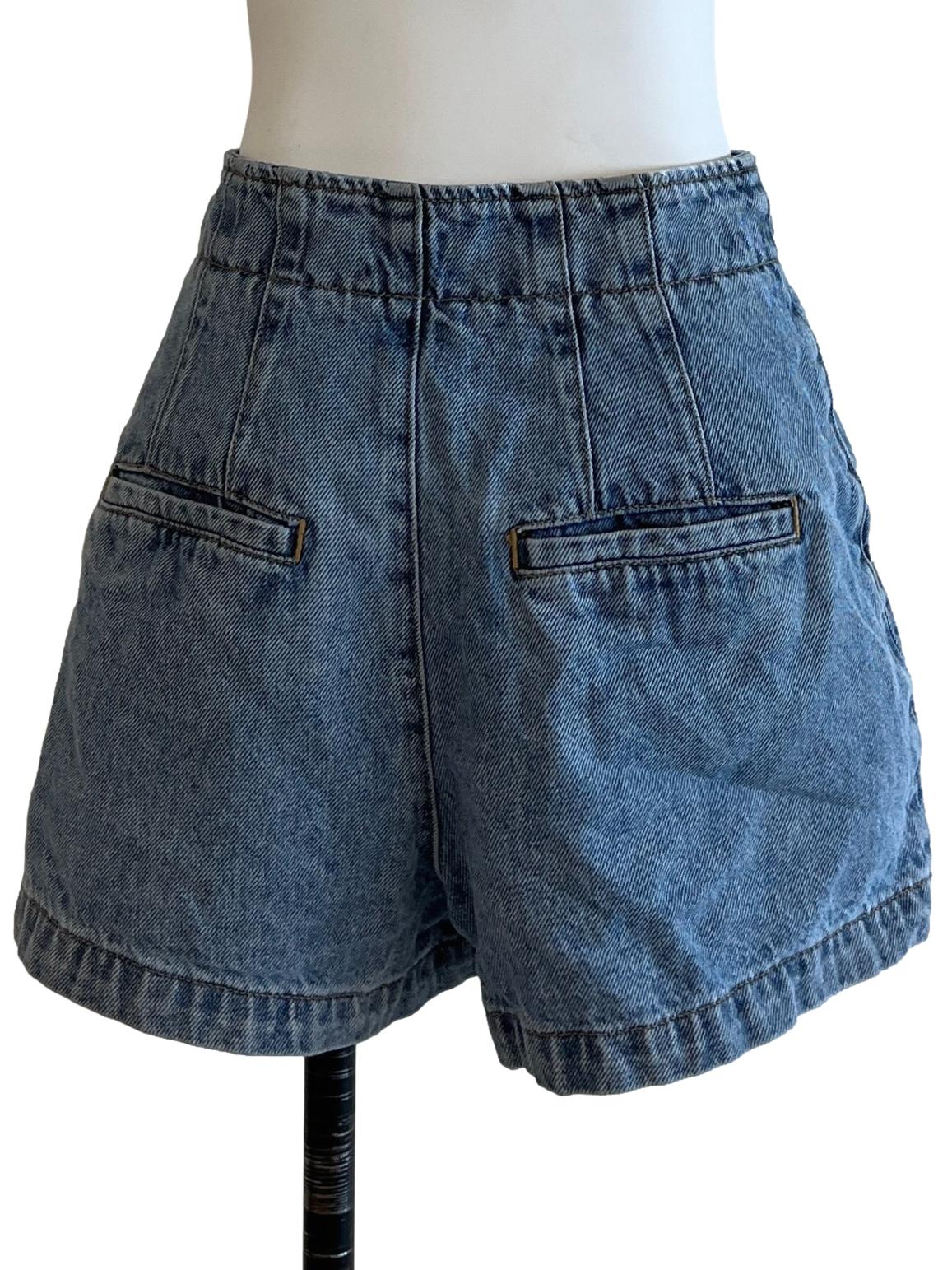 Stone Blue Denim Shorts