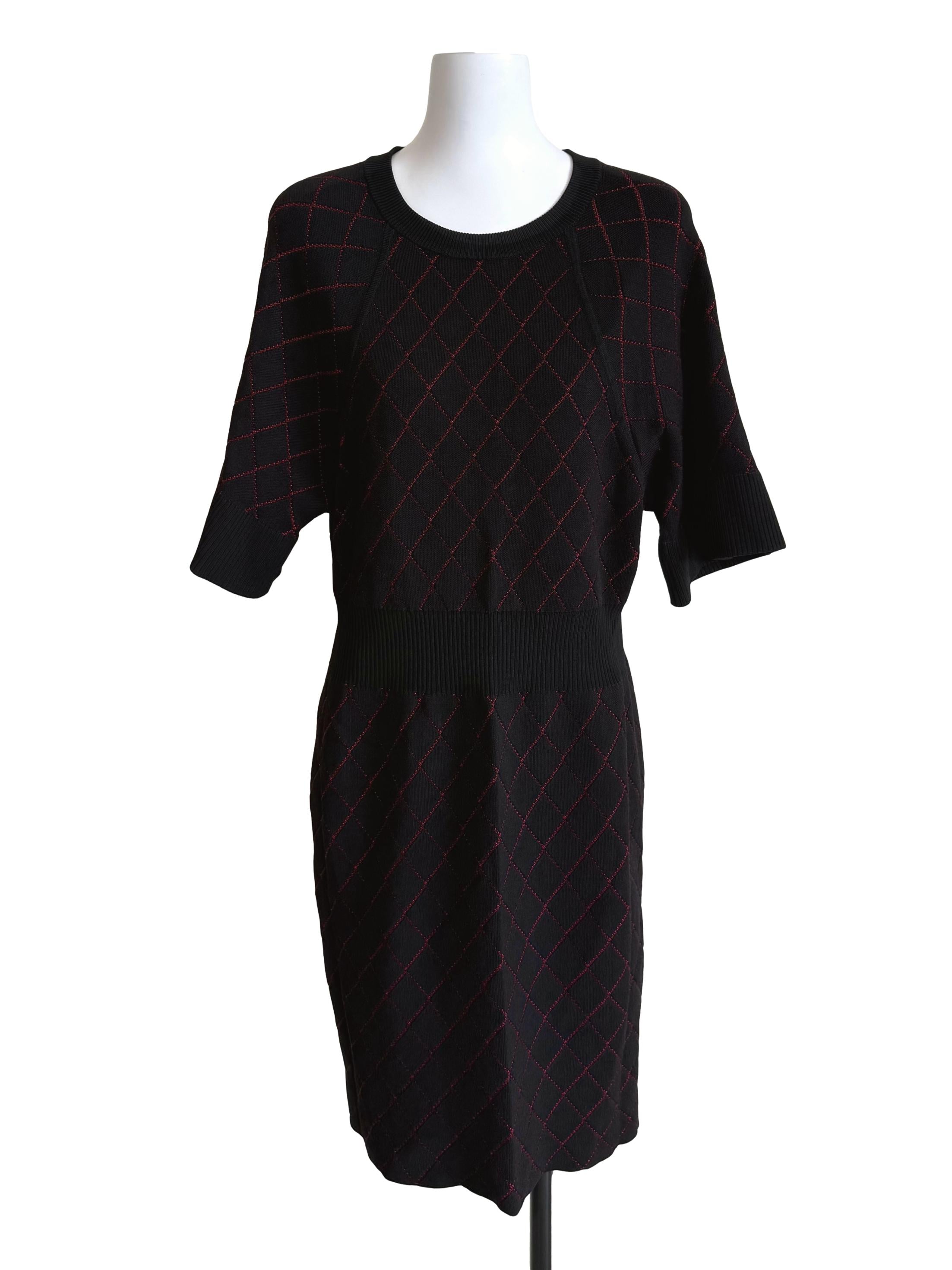 Black Drop Shoulder Knit Dress