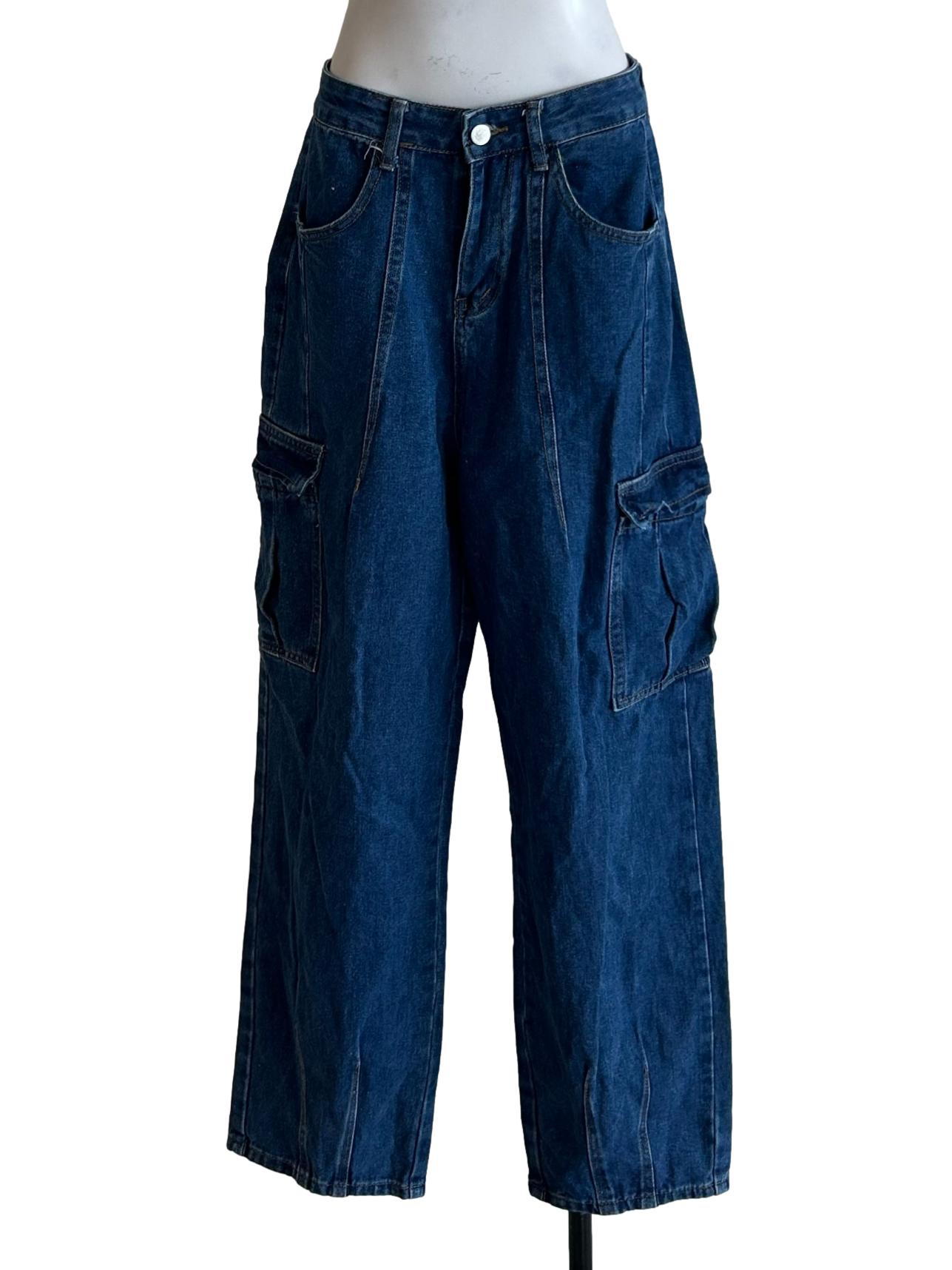 Deep Blue Mom Jeans