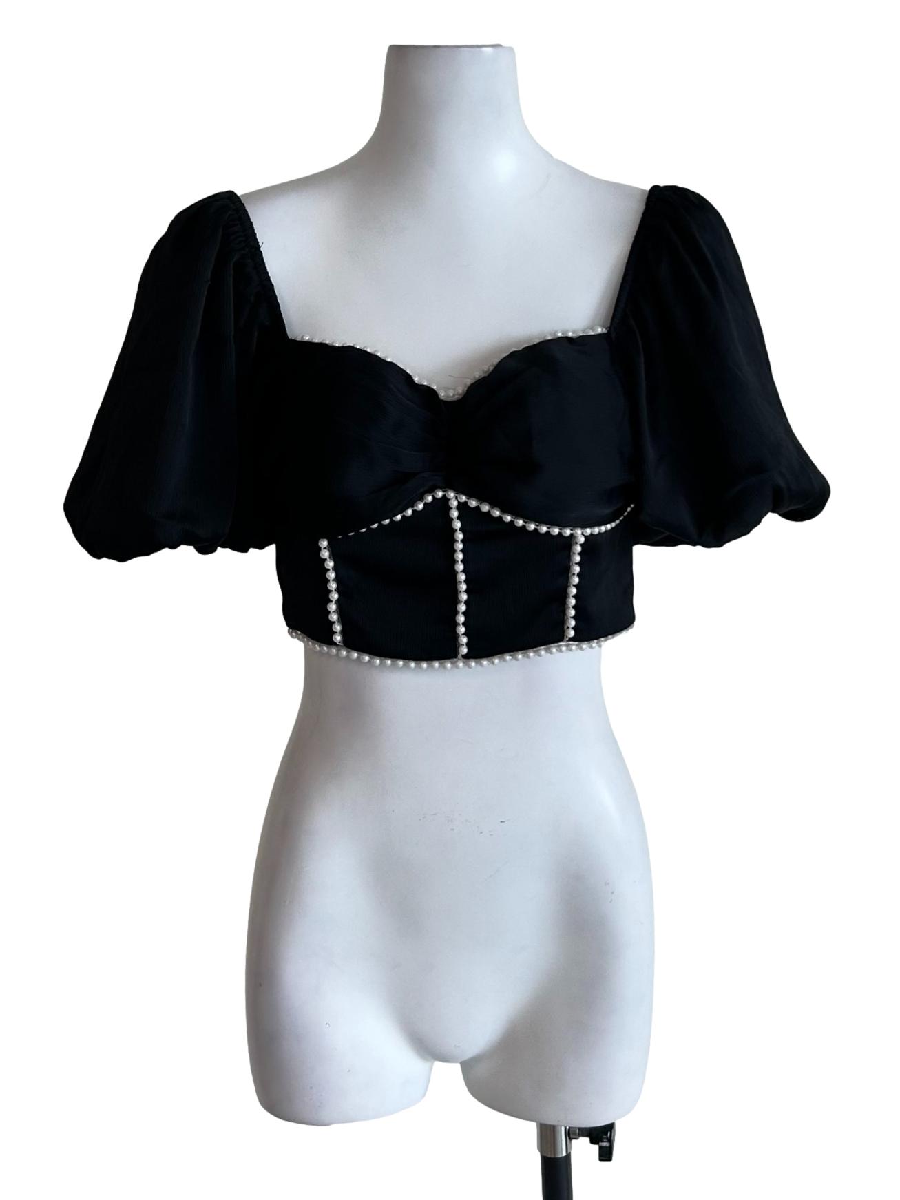 Matte Black Textured Top