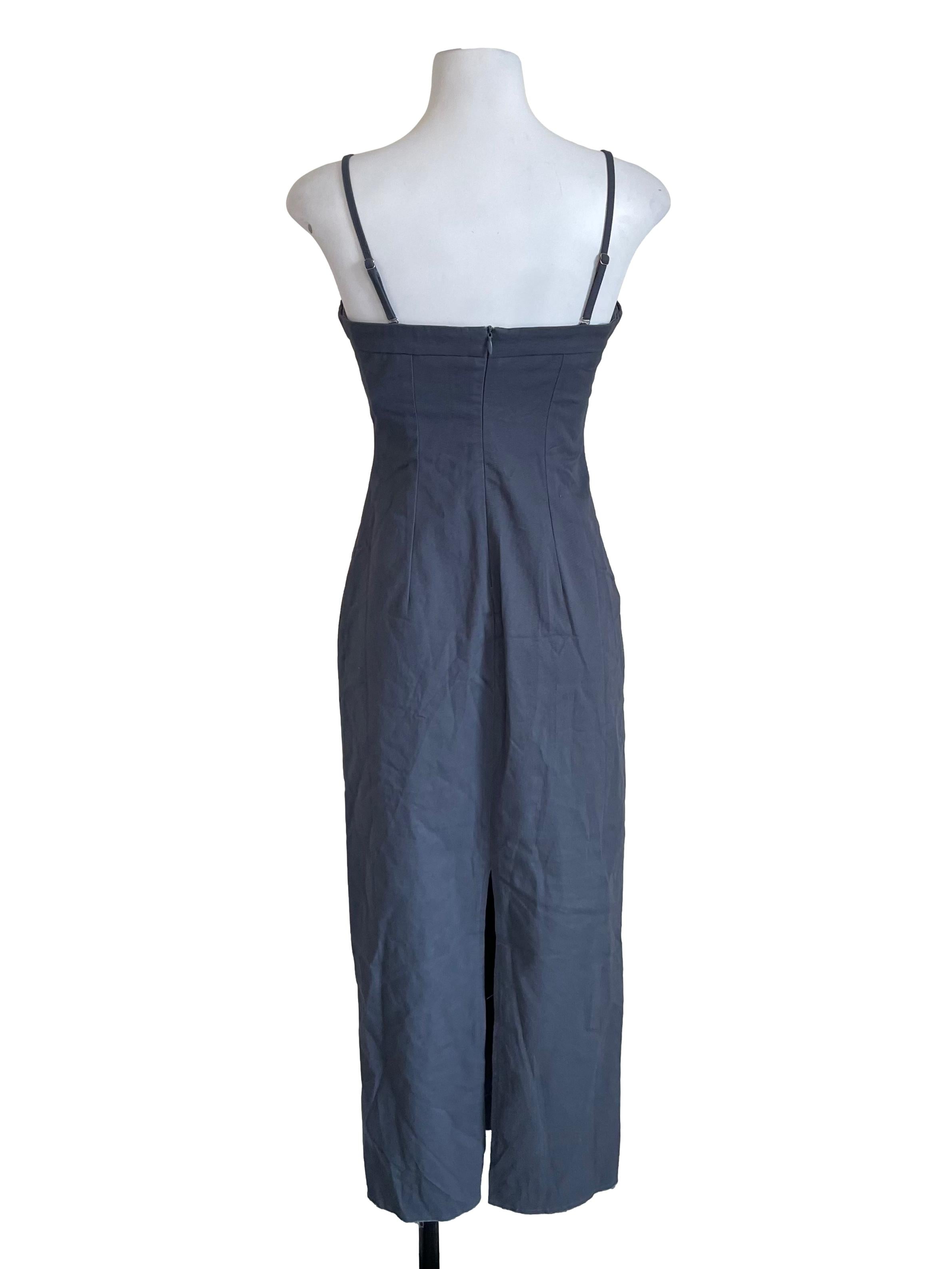 Cool Grey Distressed Hem Sheath Dress