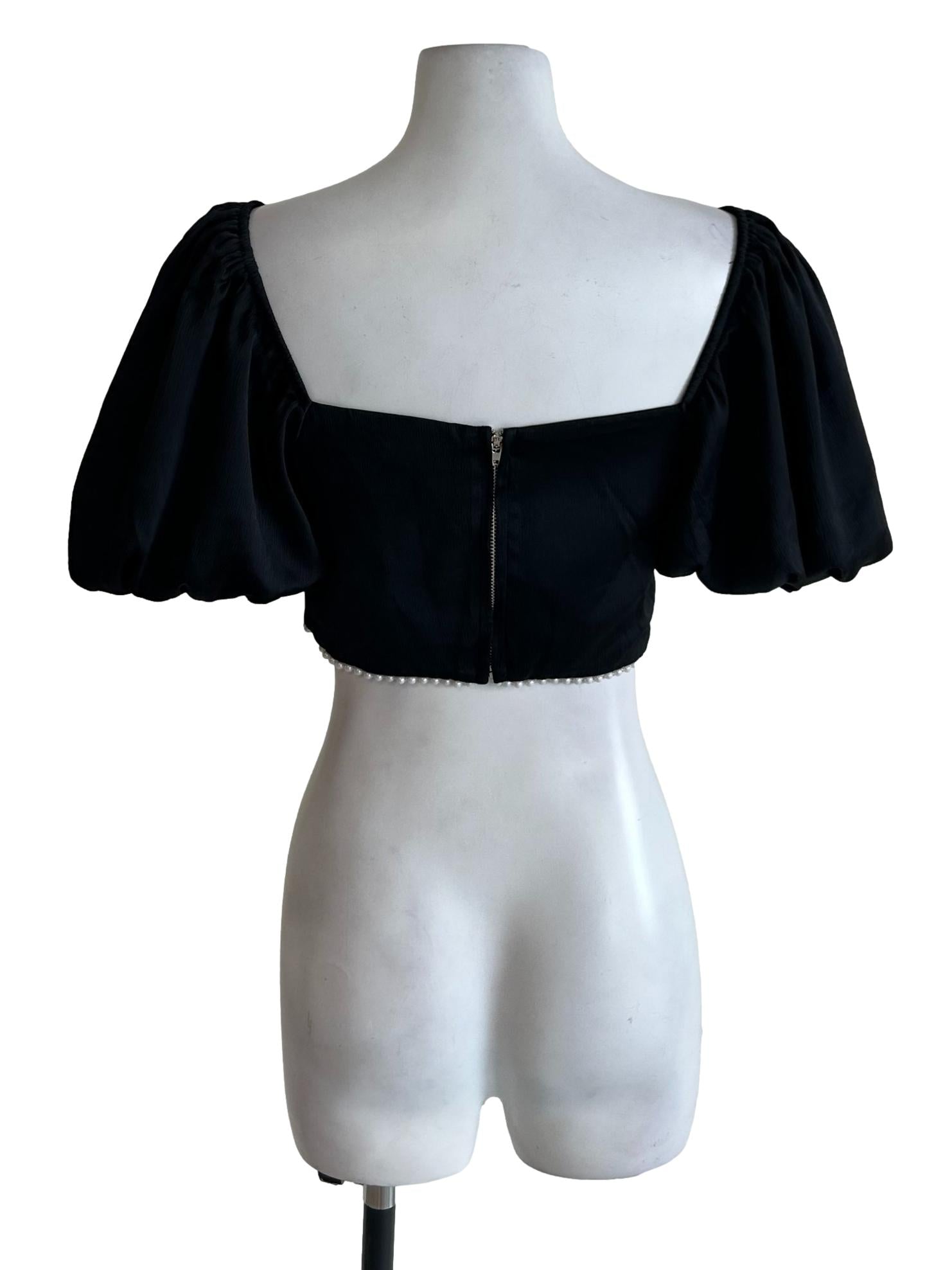 Matte Black Textured Top