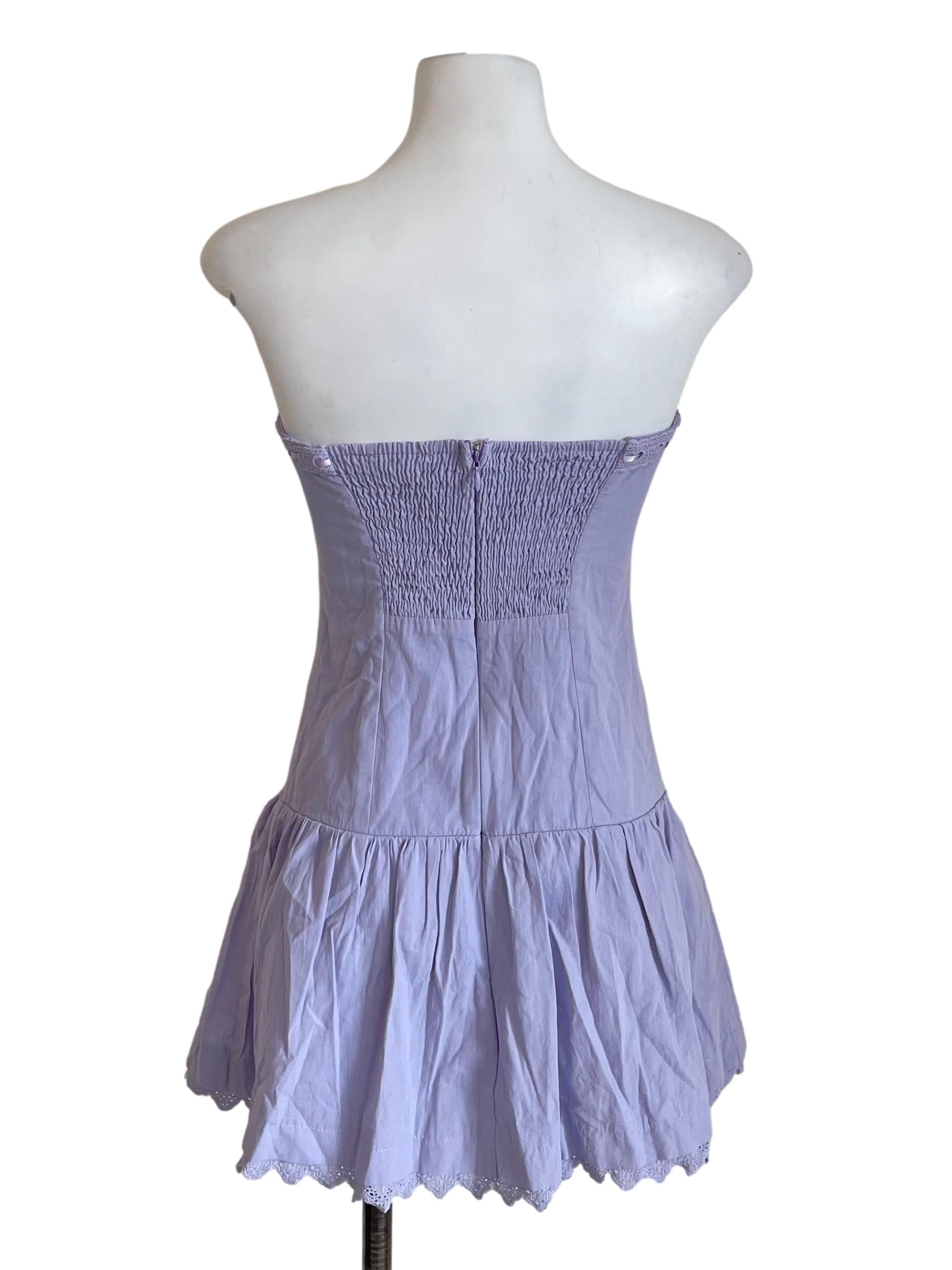 Pastel Purple Milkmaid Strapless Dress