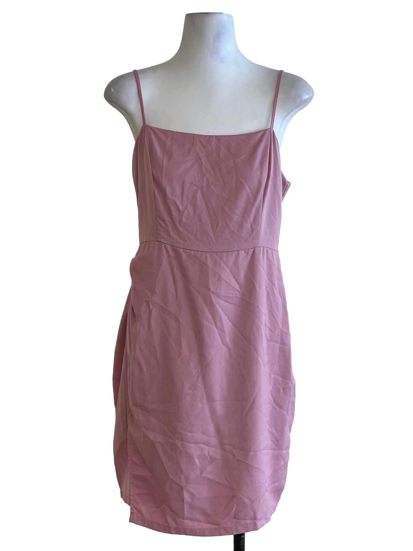 Blush Pink Spaghetti Strap A-Line Dress