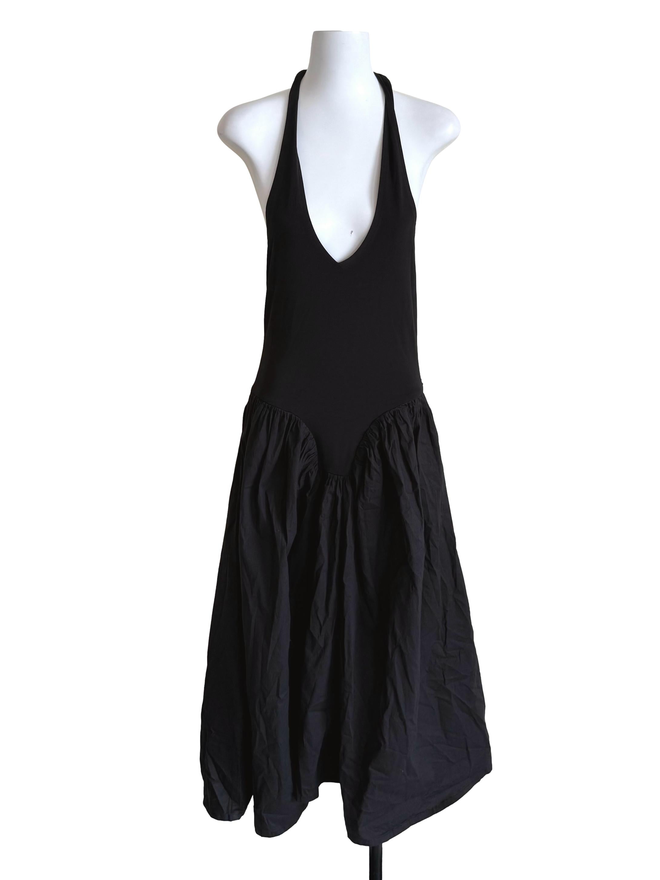 Black Tie Halter Neck Bouffant Dress