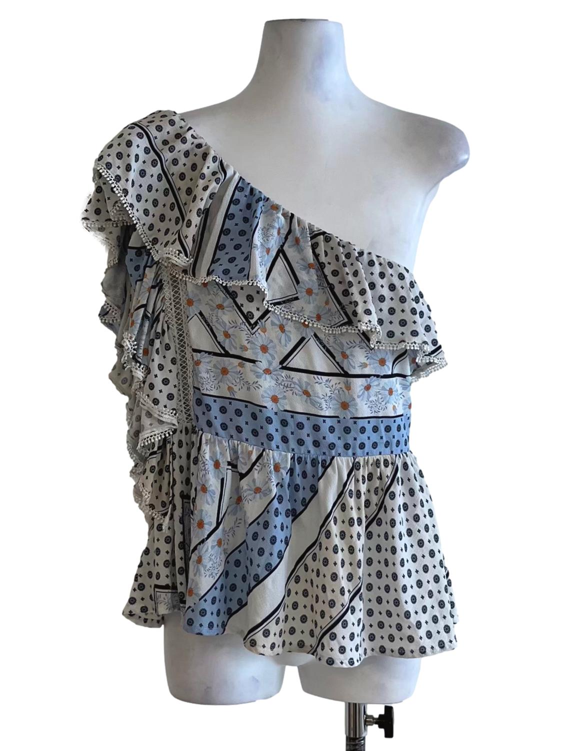 White Floral Blouse