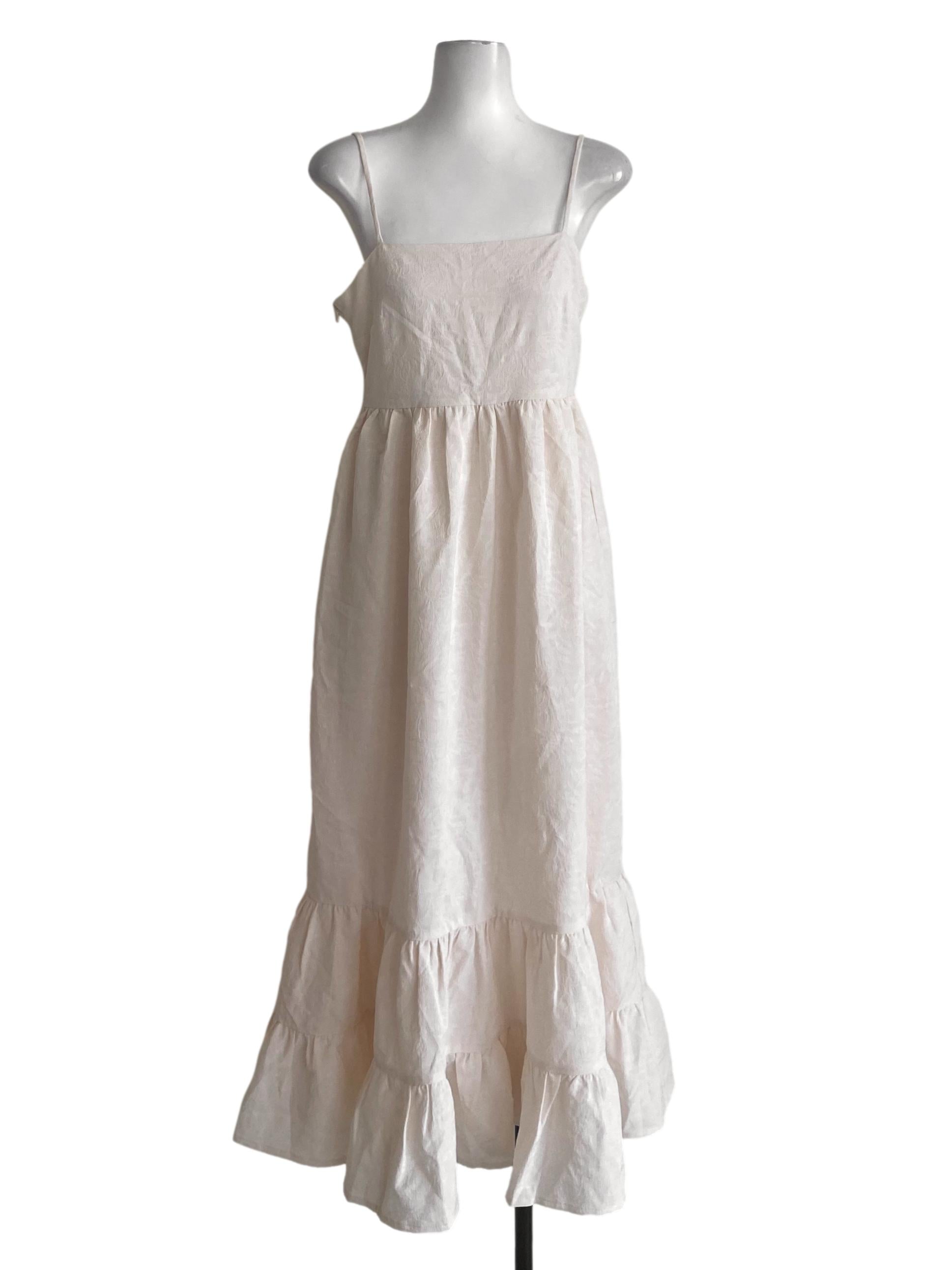 Coconut White Sleeveless Drop Waist Dress