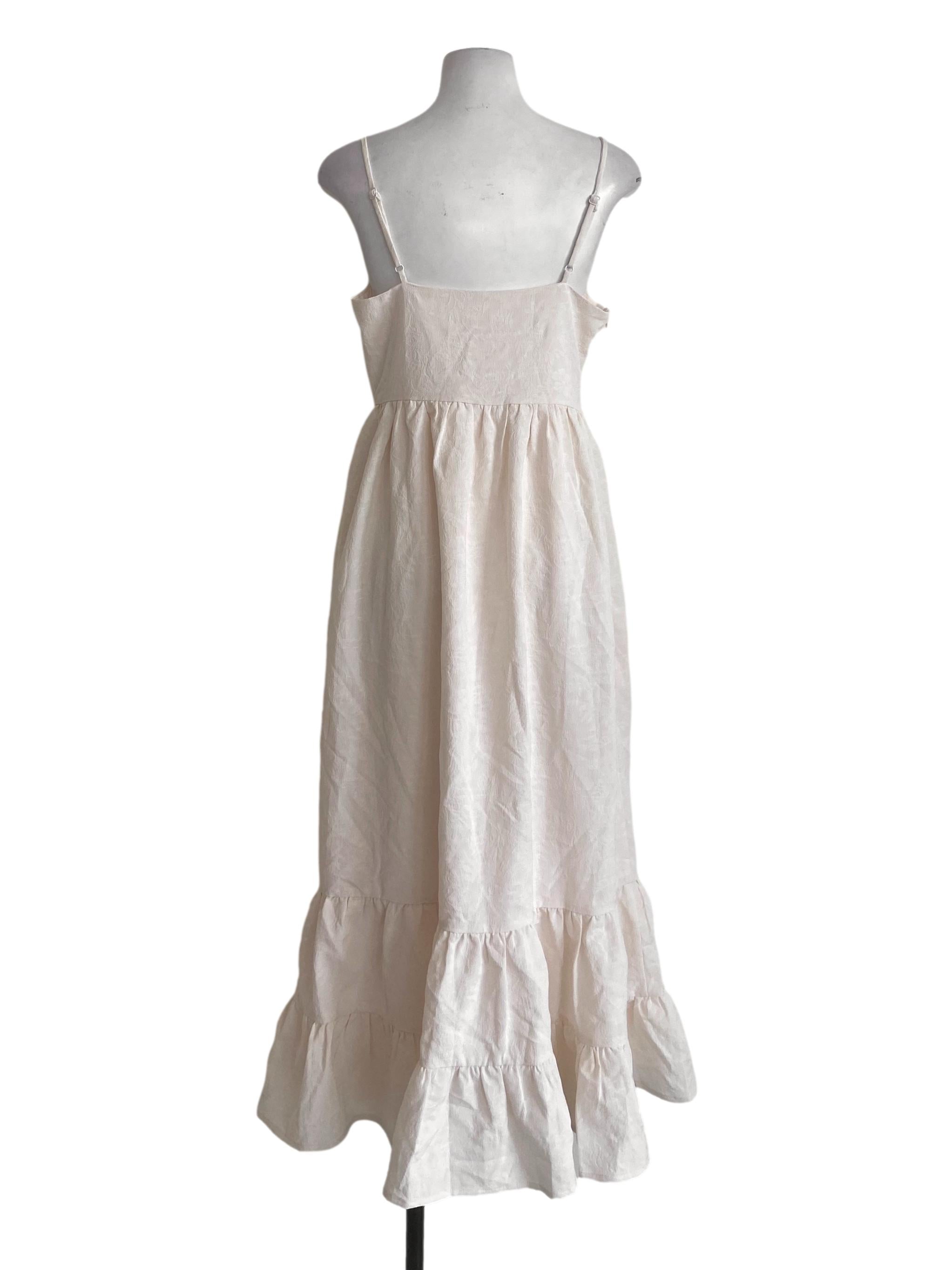 Coconut White Sleeveless Drop Waist Dress