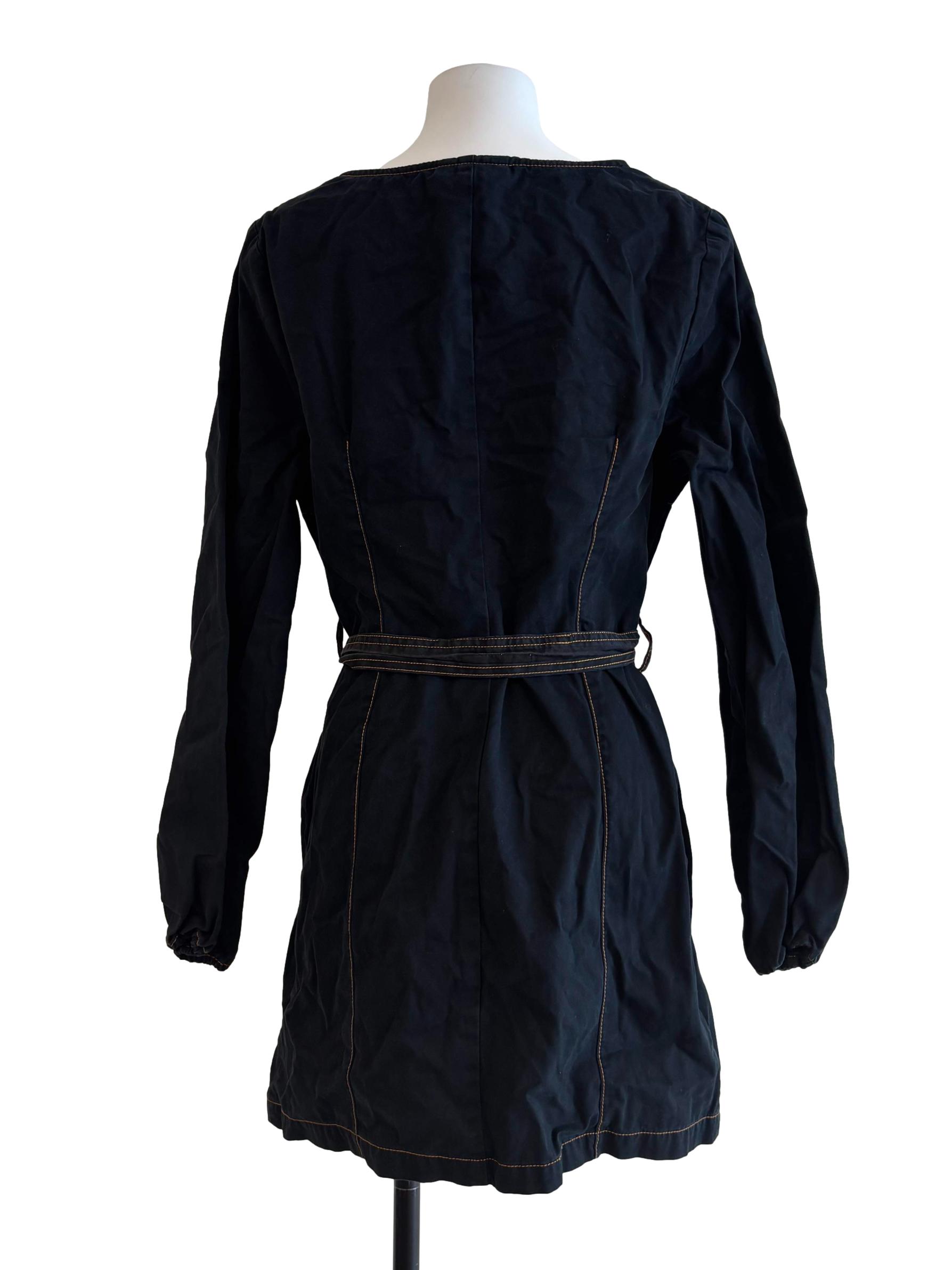 Jet Black Buttoned Dress