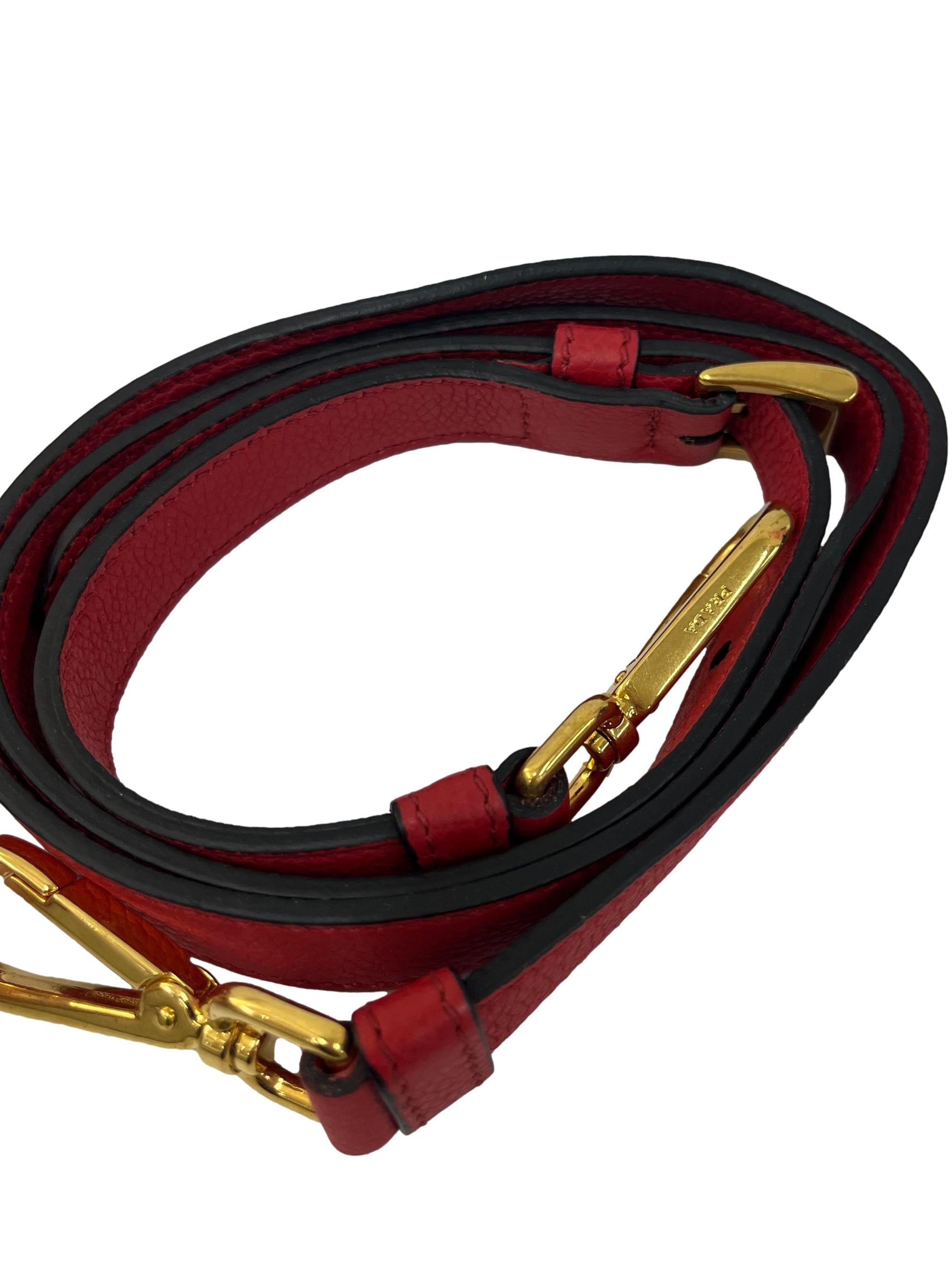 Red Calf Leather Vitello Daino Open Convertible Tote Bag