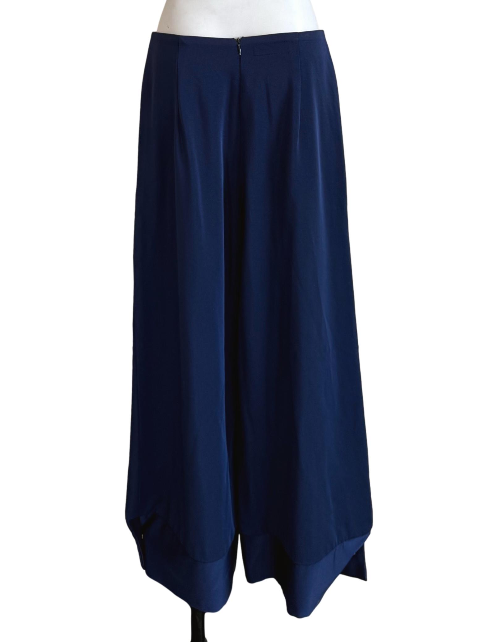 Admiral Button Detail Wide Leg Pants